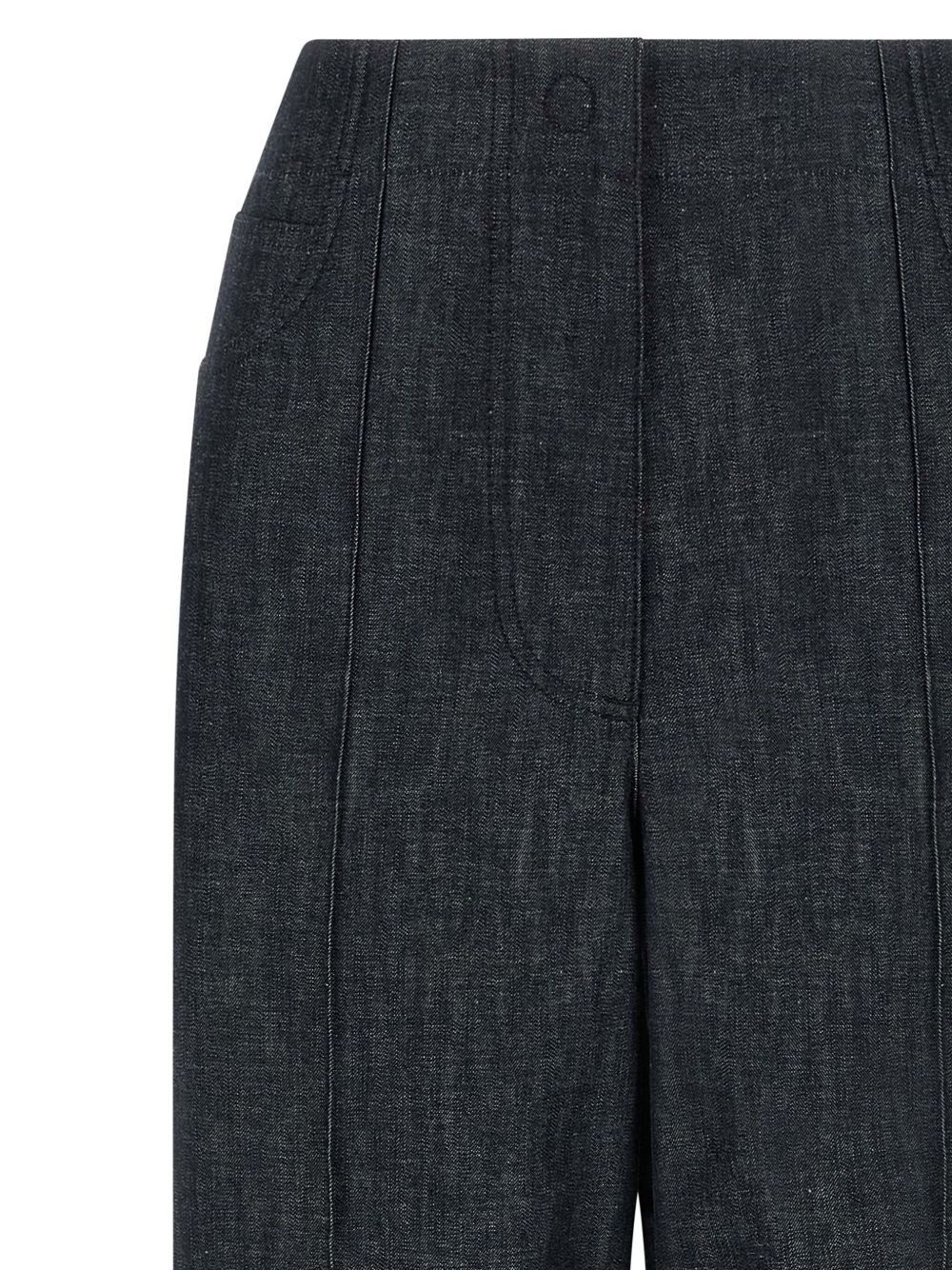 Fendi COTTON WIDE-LEG TROUSERS Size 26" / US 2 / IT 38 - 4 Thumbnail