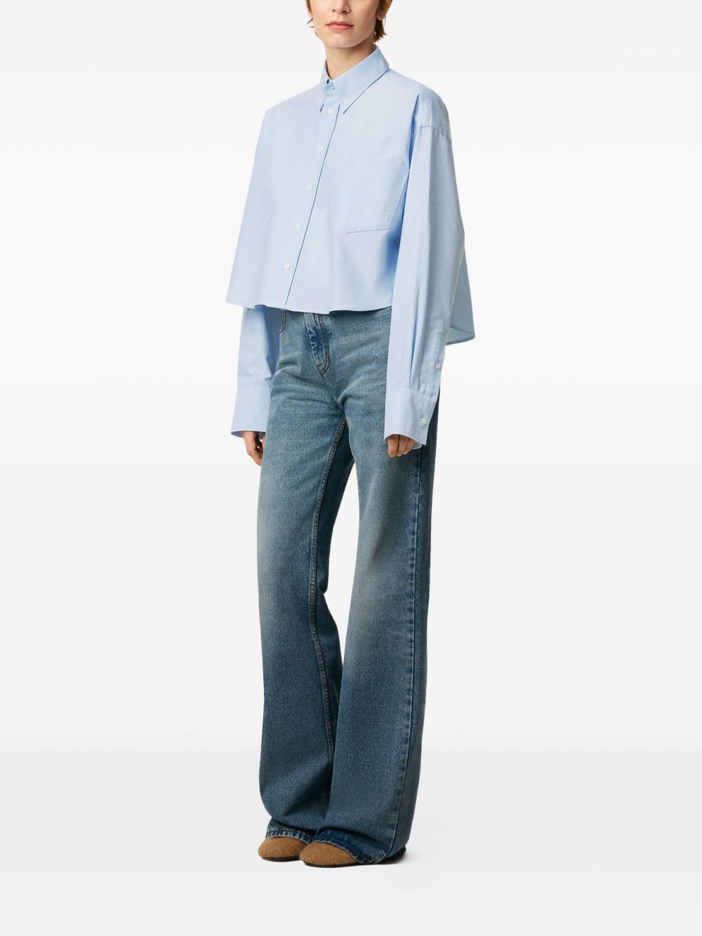 AMI COTTON CROPPED SHIRT Size XS / US 0-2 / IT 36-38 - 3 Thumbnail