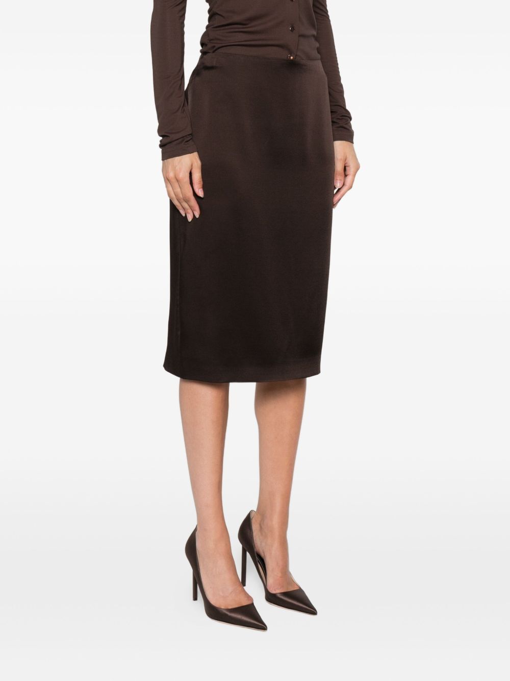 Tom Ford SATIN MIDI SKIRT Size 27" / US 4 / IT 40 - 2 Thumbnail