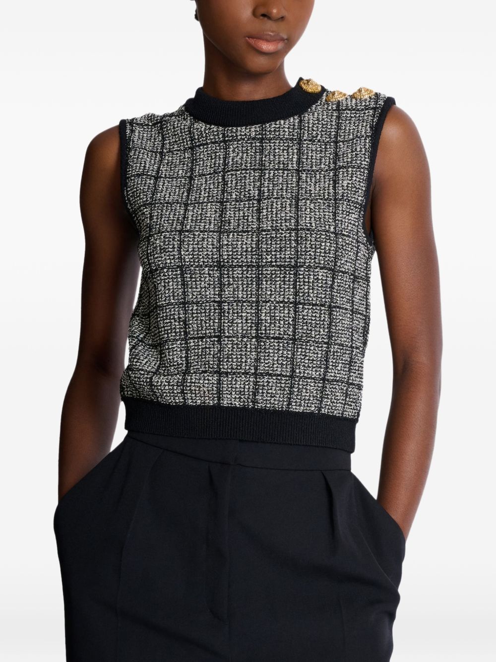Balmain TWEED TANK TOP Size XS / US 0-2 / IT 36-38 - 3 Thumbnail