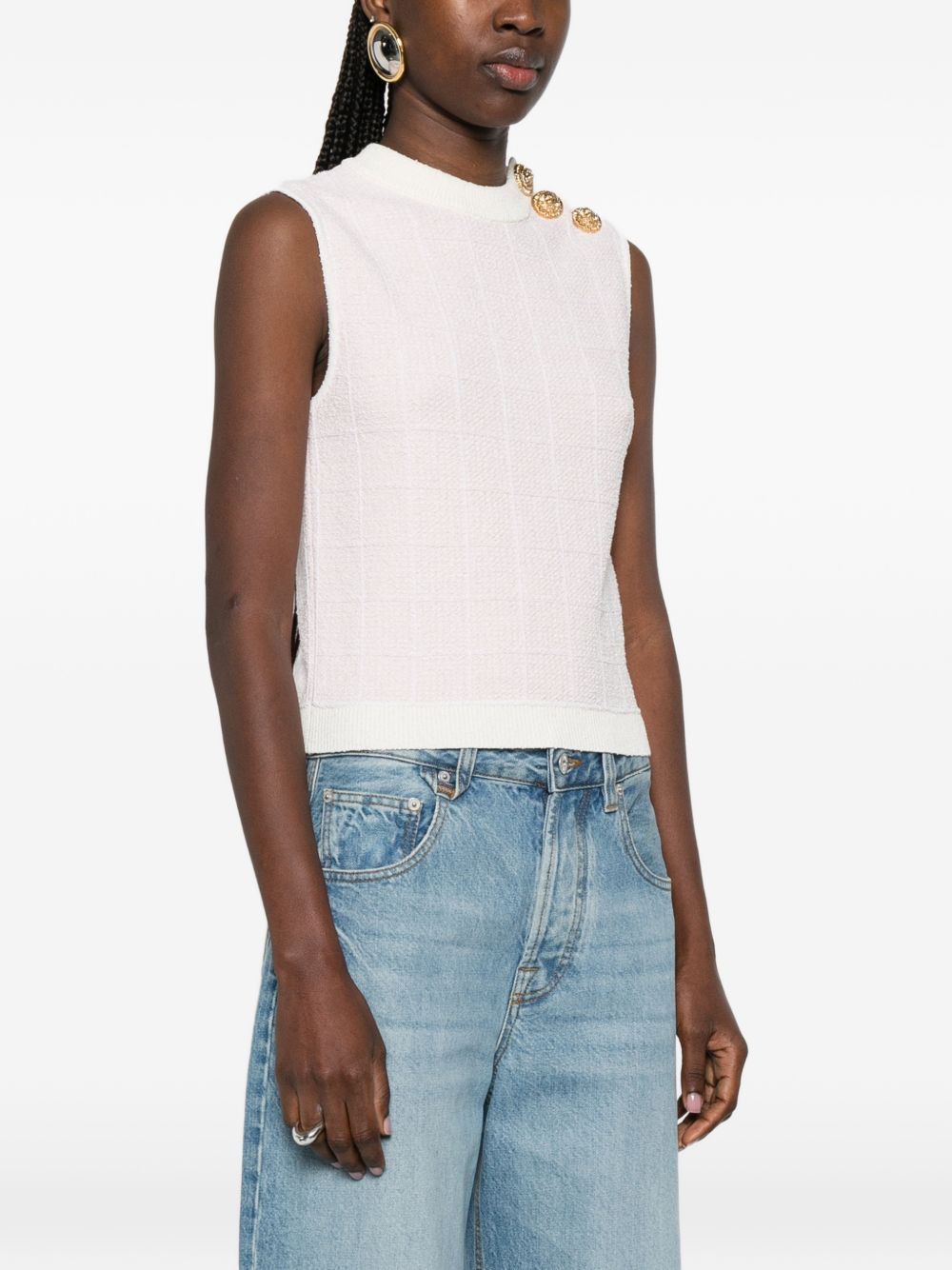 Balmain TWEED TANK TOP Size XS / US 0-2 / IT 36-38 - 3 Thumbnail