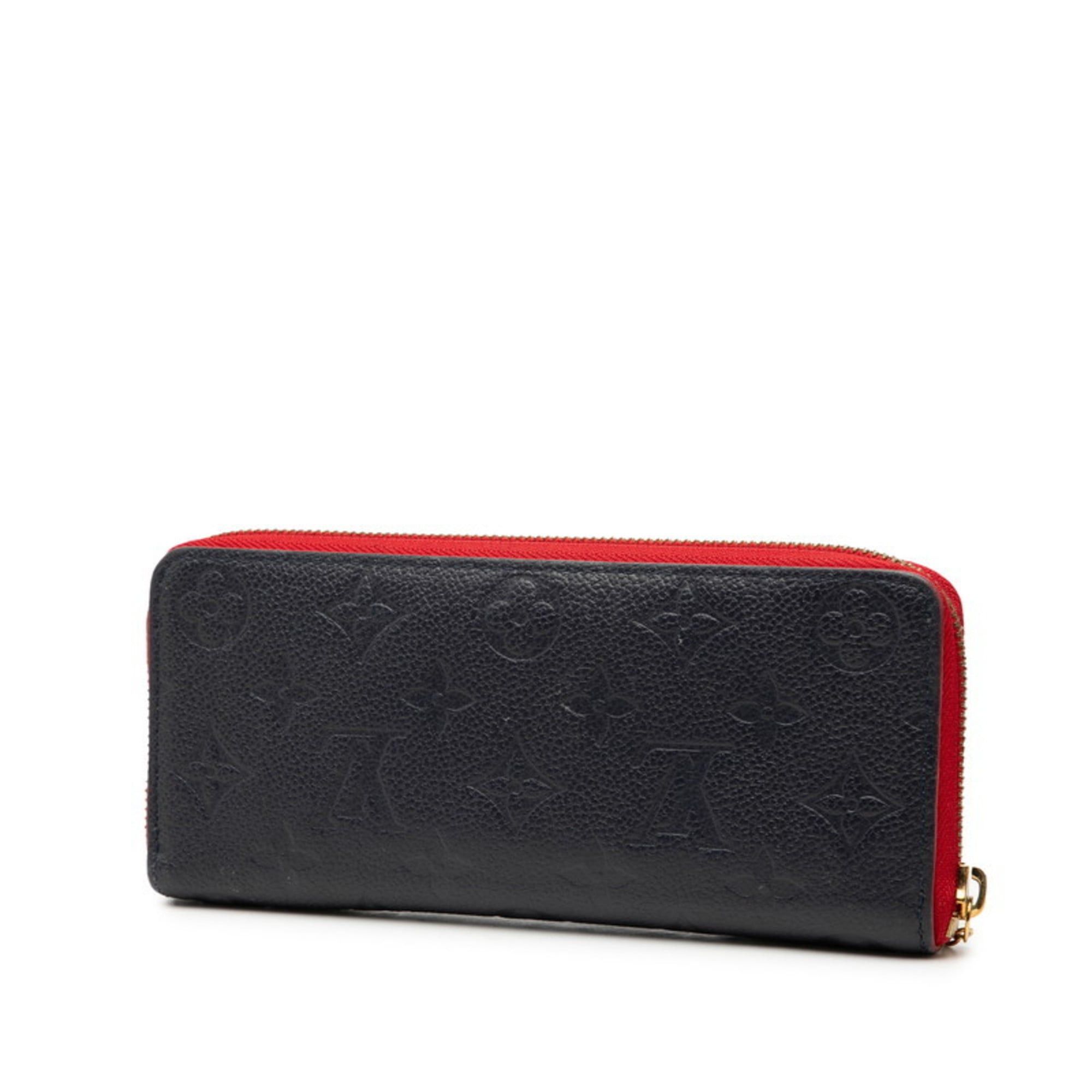 Louis Vuitton Louis Vuitton Monogram Empreinte Portefeuille Clemence Round Zip Long Wallet M68325 Marine Rouge Navy Leather Women's LOUIS VUITTON Size ONE SIZE - 2 Thumbnail