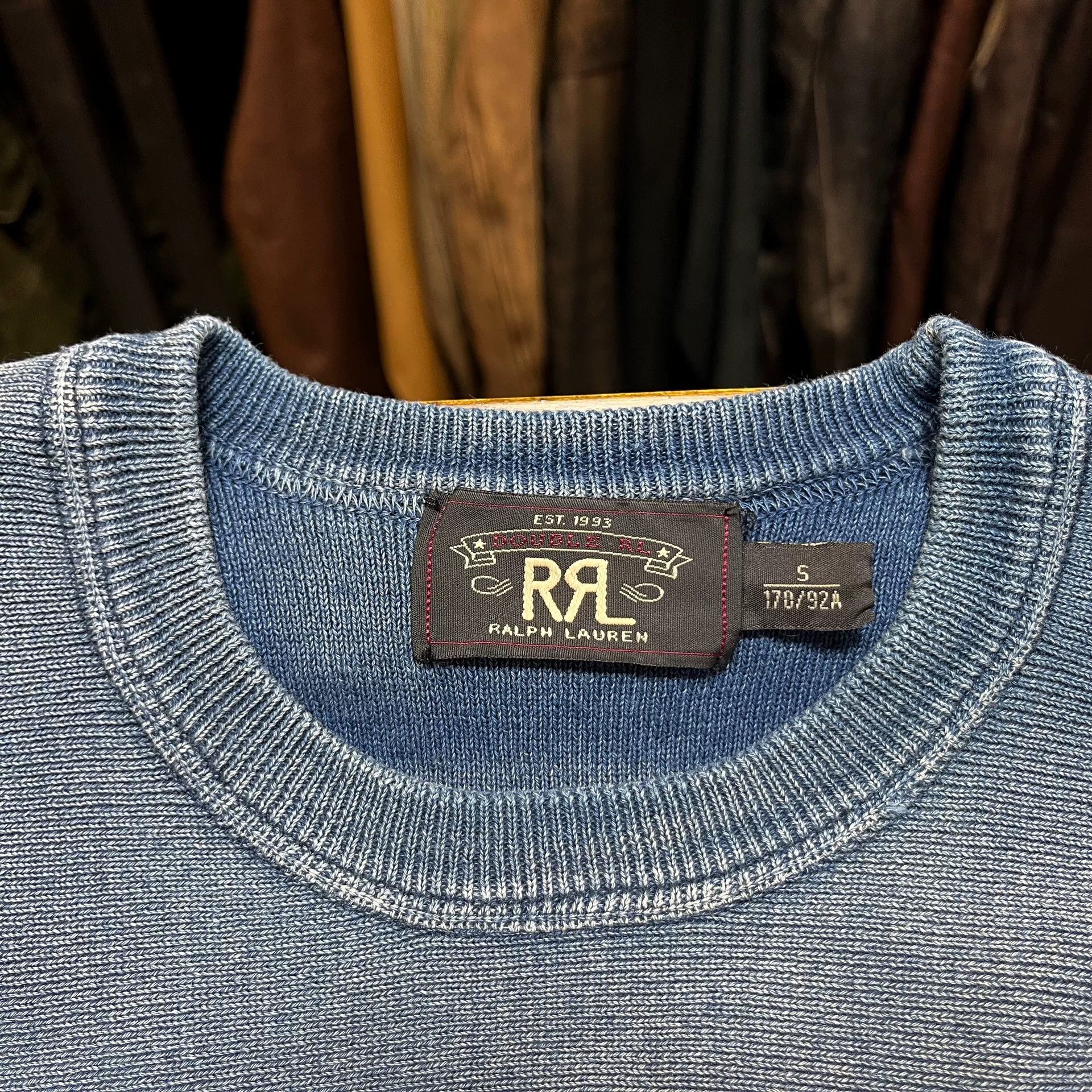 RRL Ralph Lauren RRL Indigo Wash Long Sleeve Knit Shirt Size US S / EU 44-46 / 1 - 4 Thumbnail