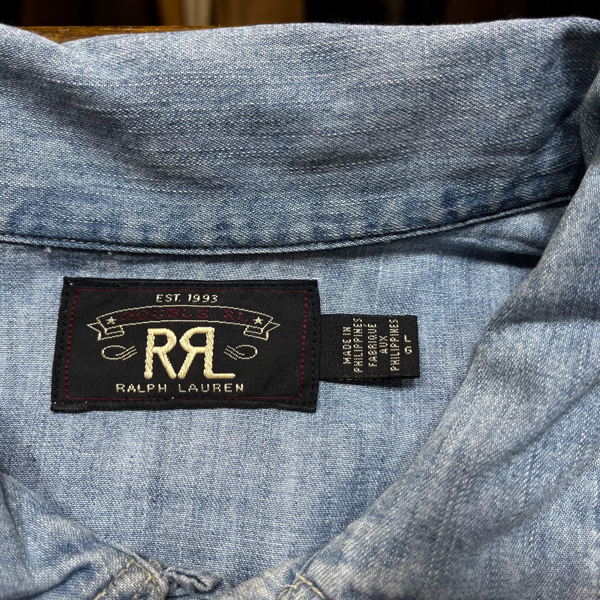 RRL Ralph Lauren RRL Denim Shirt by Ralph Lauren Size US L / EU 52-54 / 3 - 3 Thumbnail