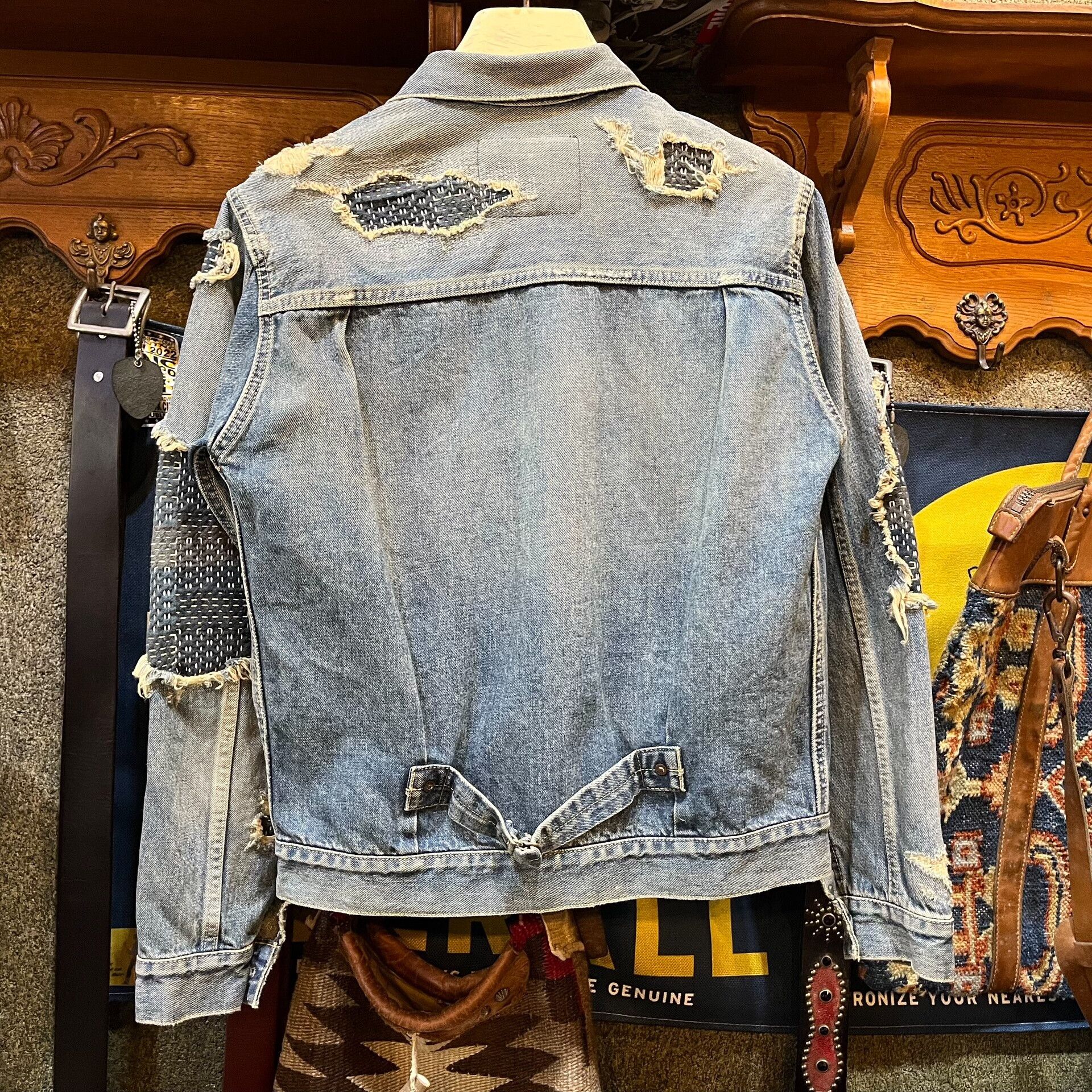 Studio D'Artisan Studio D'Artisan Distressed Denim Jacket Size US XXS / EU 40 - 2 Thumbnail