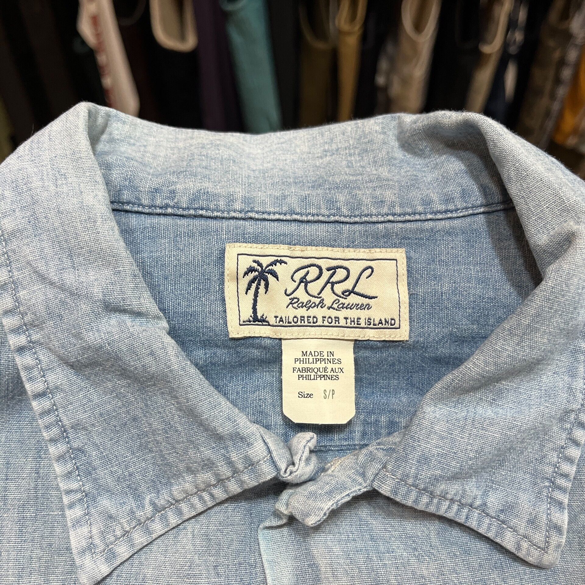RRL Ralph Lauren RRL Short Sleeve Denim Shirt Size US S / EU 44-46 / 1 - 3 Thumbnail