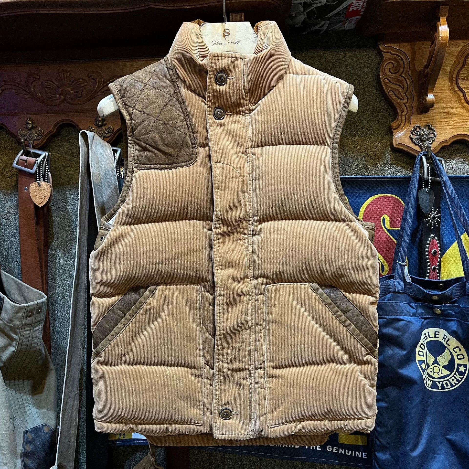 RRL Ralph Lauren Classic Corduroy and Leather Hunting Vest Size US M / EU 48-50 / 2 - 3 Thumbnail