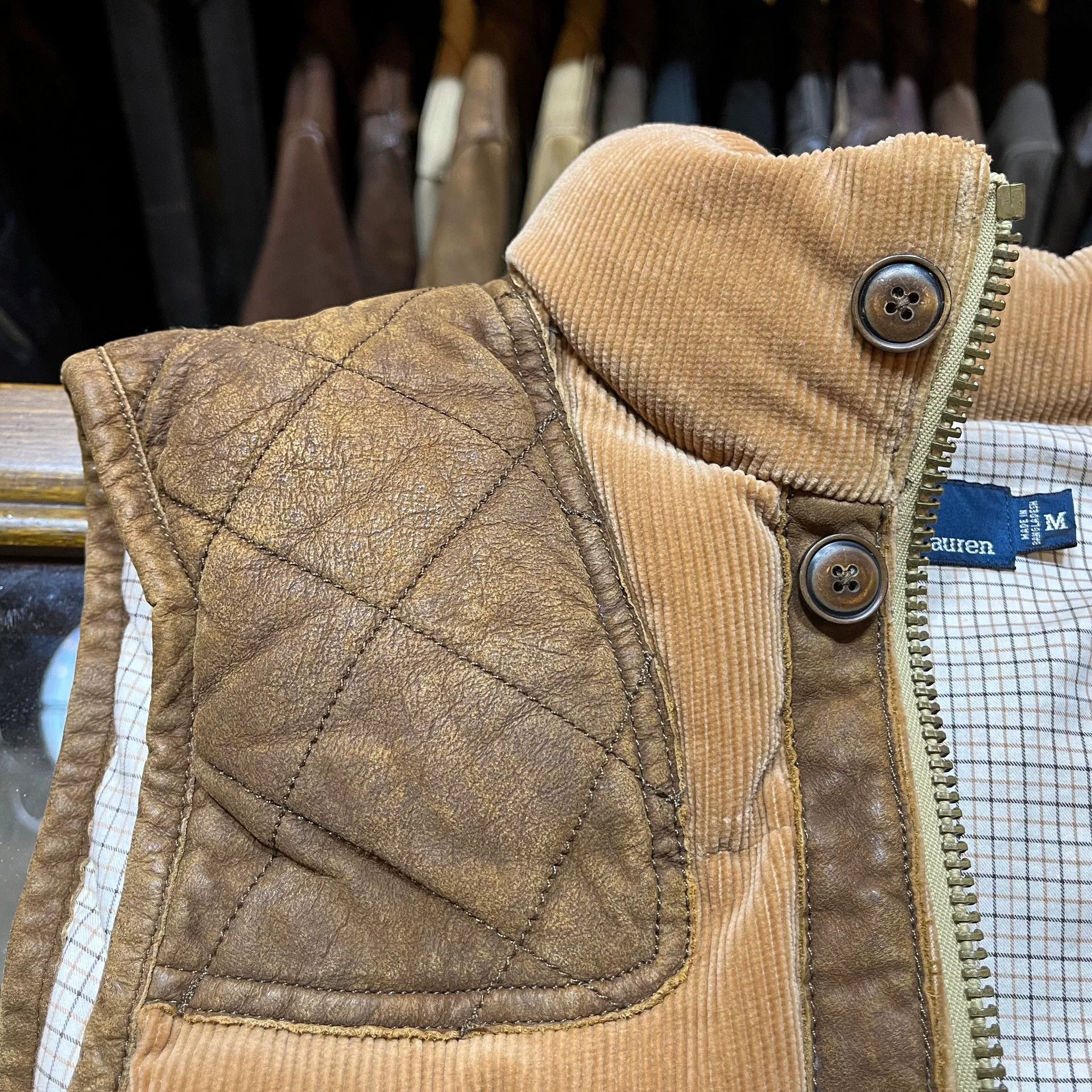 RRL Ralph Lauren Classic Corduroy and Leather Hunting Vest Size US M / EU 48-50 / 2 - 7 Thumbnail