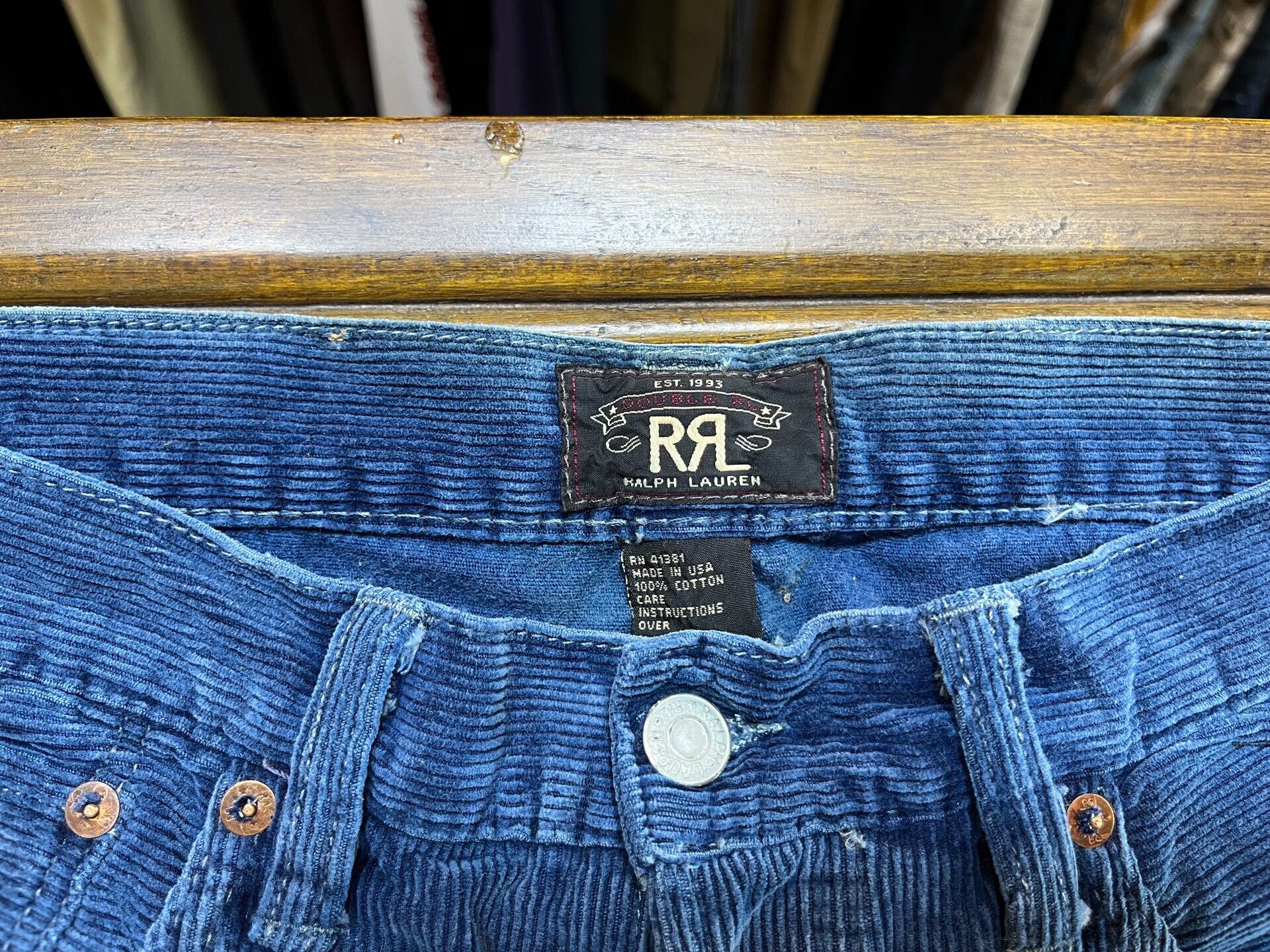 RRL Ralph Lauren Vintage Blue Corduroy Relaxed Pants Size US 32 / EU 48 - 3 Thumbnail