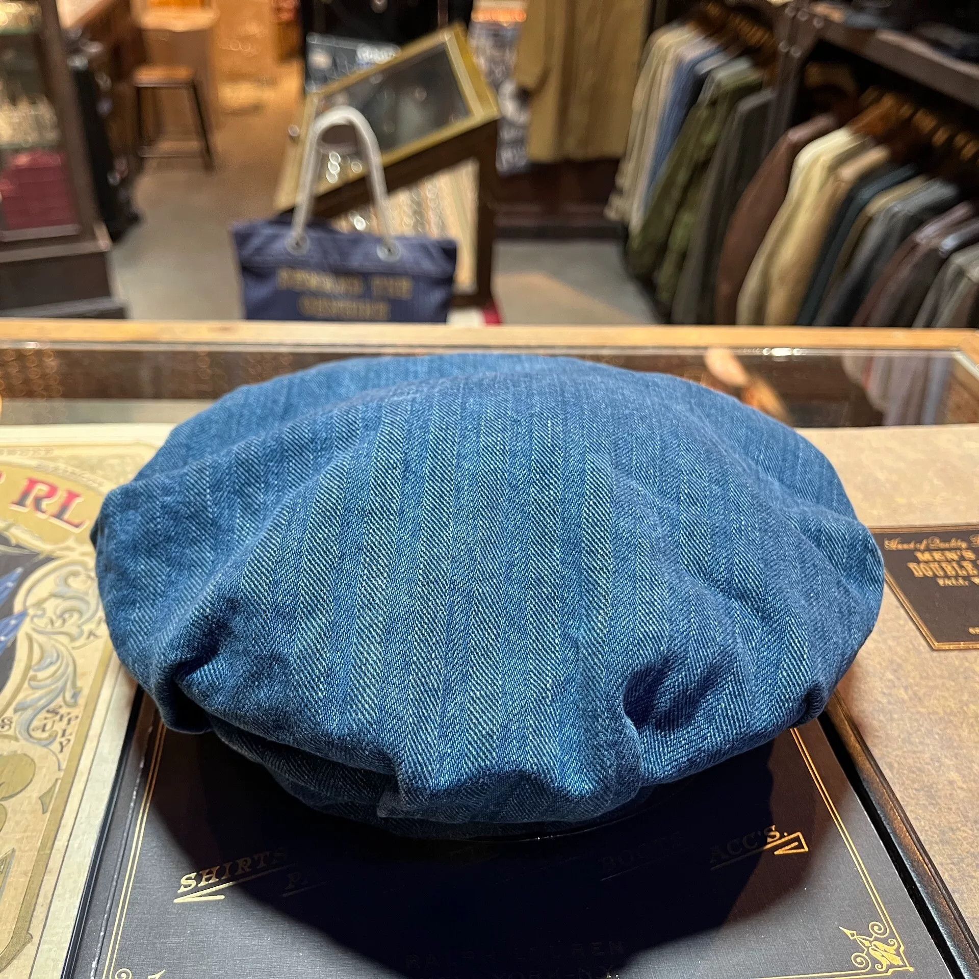 RRL Ralph Lauren RRL Blue Dyed Striped Beret Hat Size ONE SIZE - 4 Thumbnail