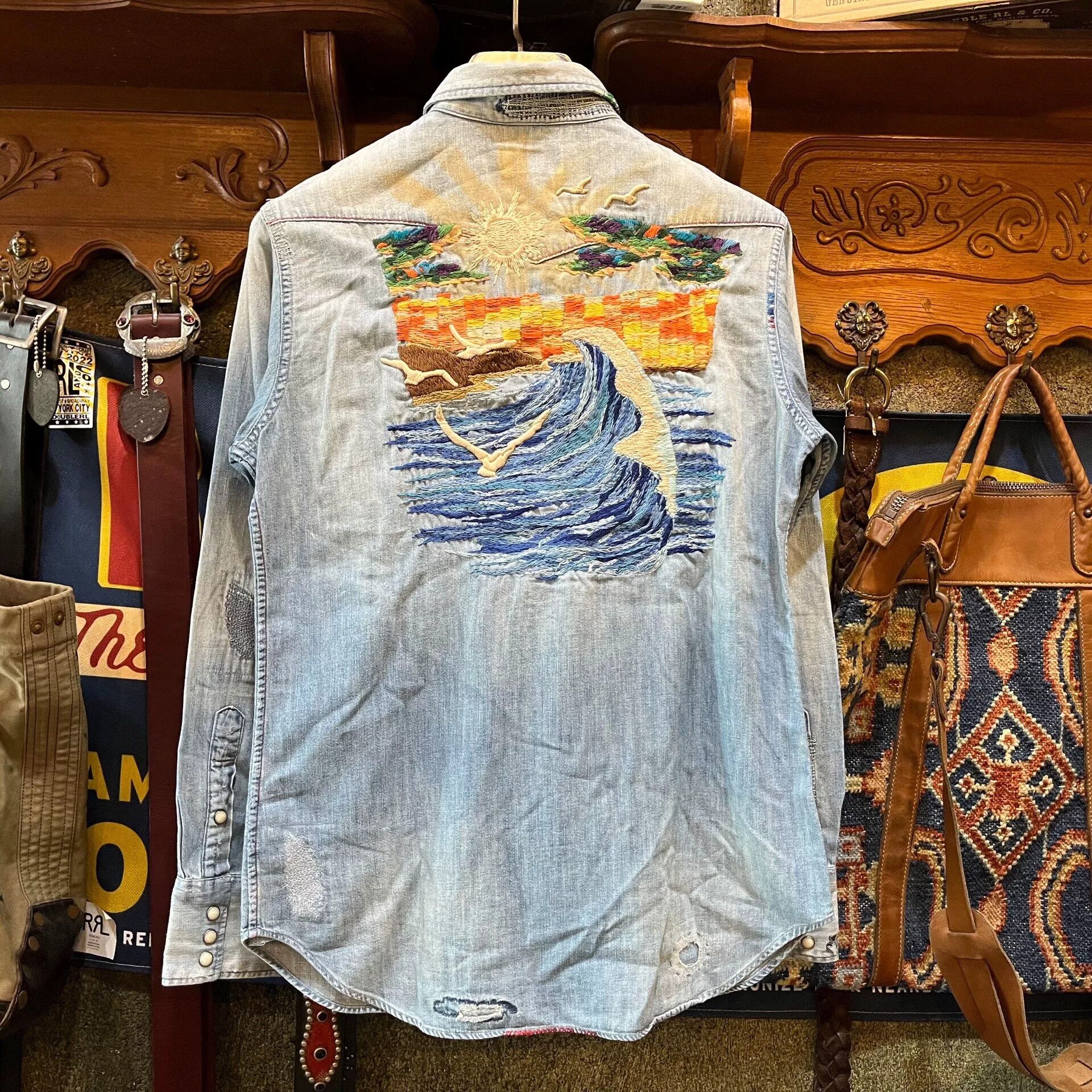 RRL Ralph Lauren Double RL Ralph Lauren Embroidered Shirt Size US S / EU 44-46 / 1 - 4 Thumbnail
