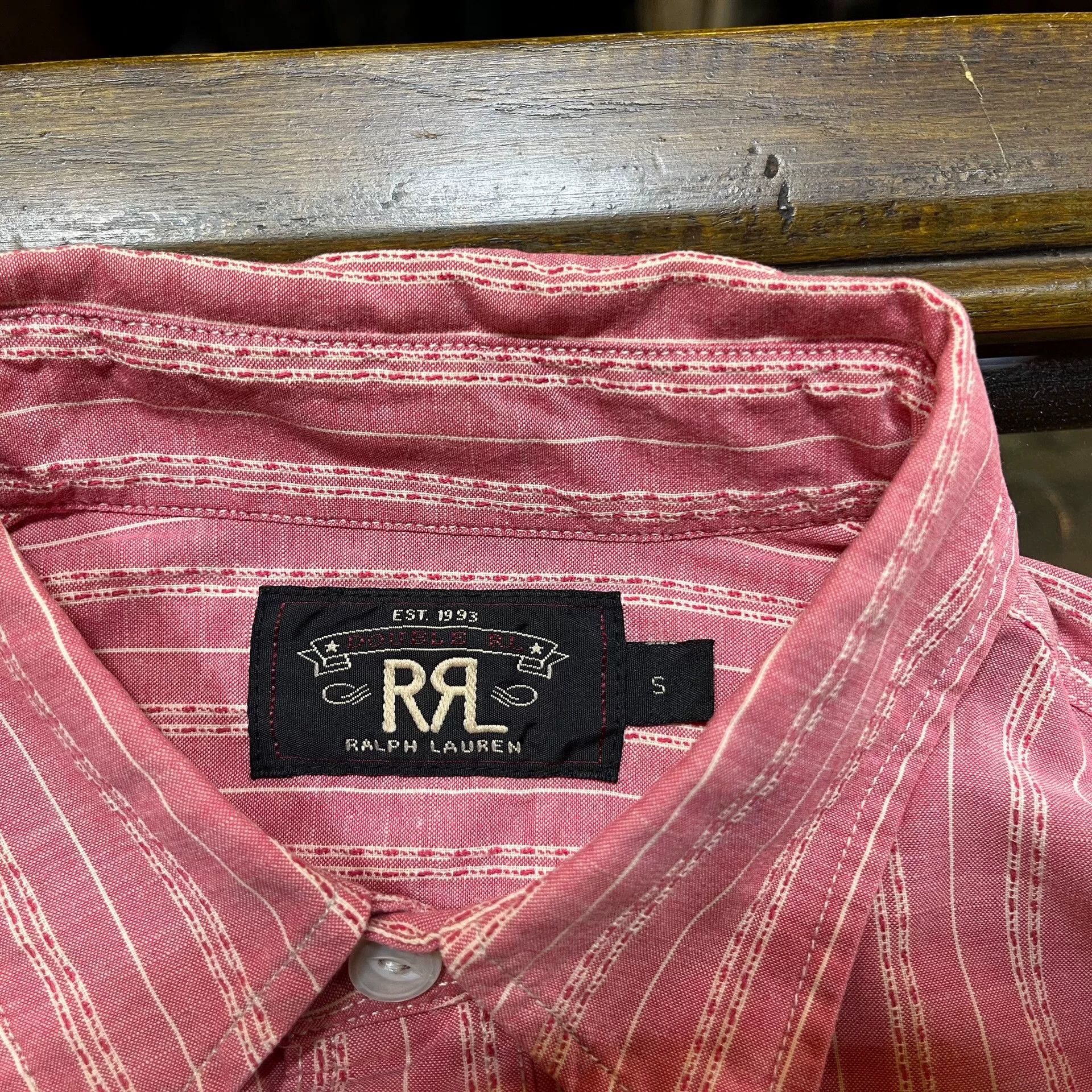 RRL Ralph Lauren Vintage Pink Striped Button-Up Shirt Size US S / EU 44-46 / 1 - 3 Thumbnail