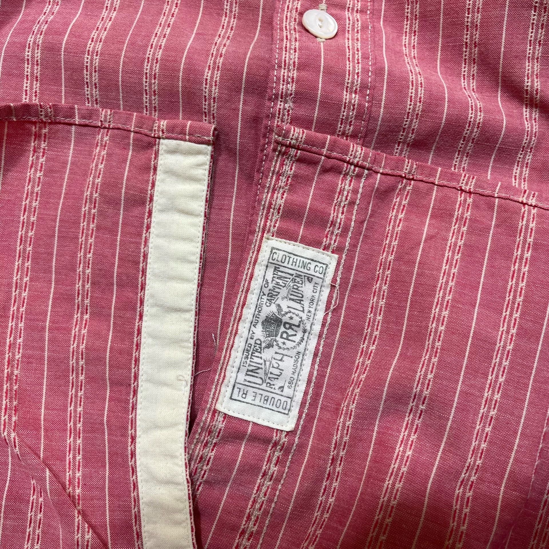 RRL Ralph Lauren Vintage Pink Striped Button-Up Shirt Size US S / EU 44-46 / 1 - 4 Thumbnail