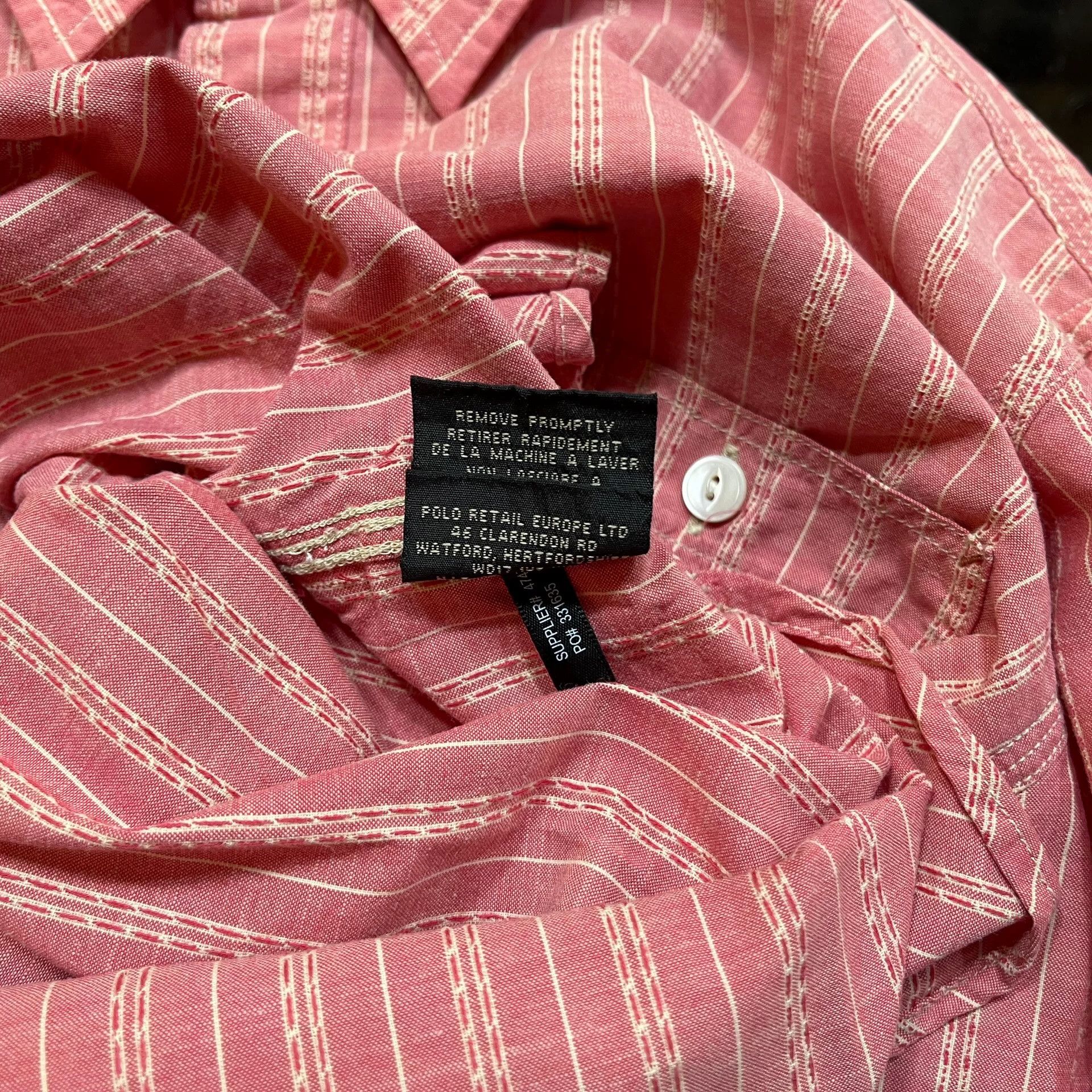 RRL Ralph Lauren Vintage Pink Striped Button-Up Shirt Size US S / EU 44-46 / 1 - 5 Thumbnail