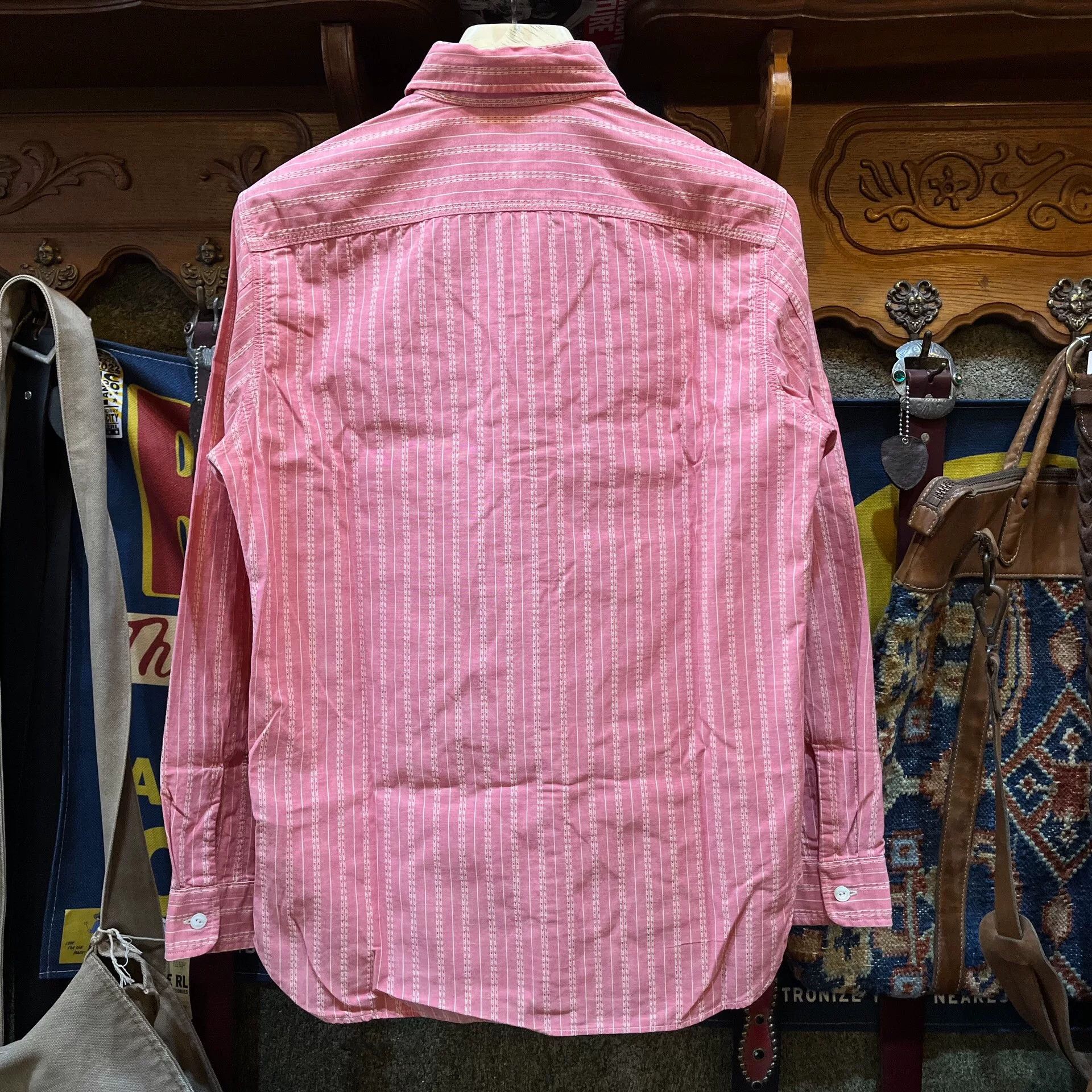 RRL Ralph Lauren Vintage Pink Striped Button-Up Shirt Size US S / EU 44-46 / 1 - 2 Thumbnail