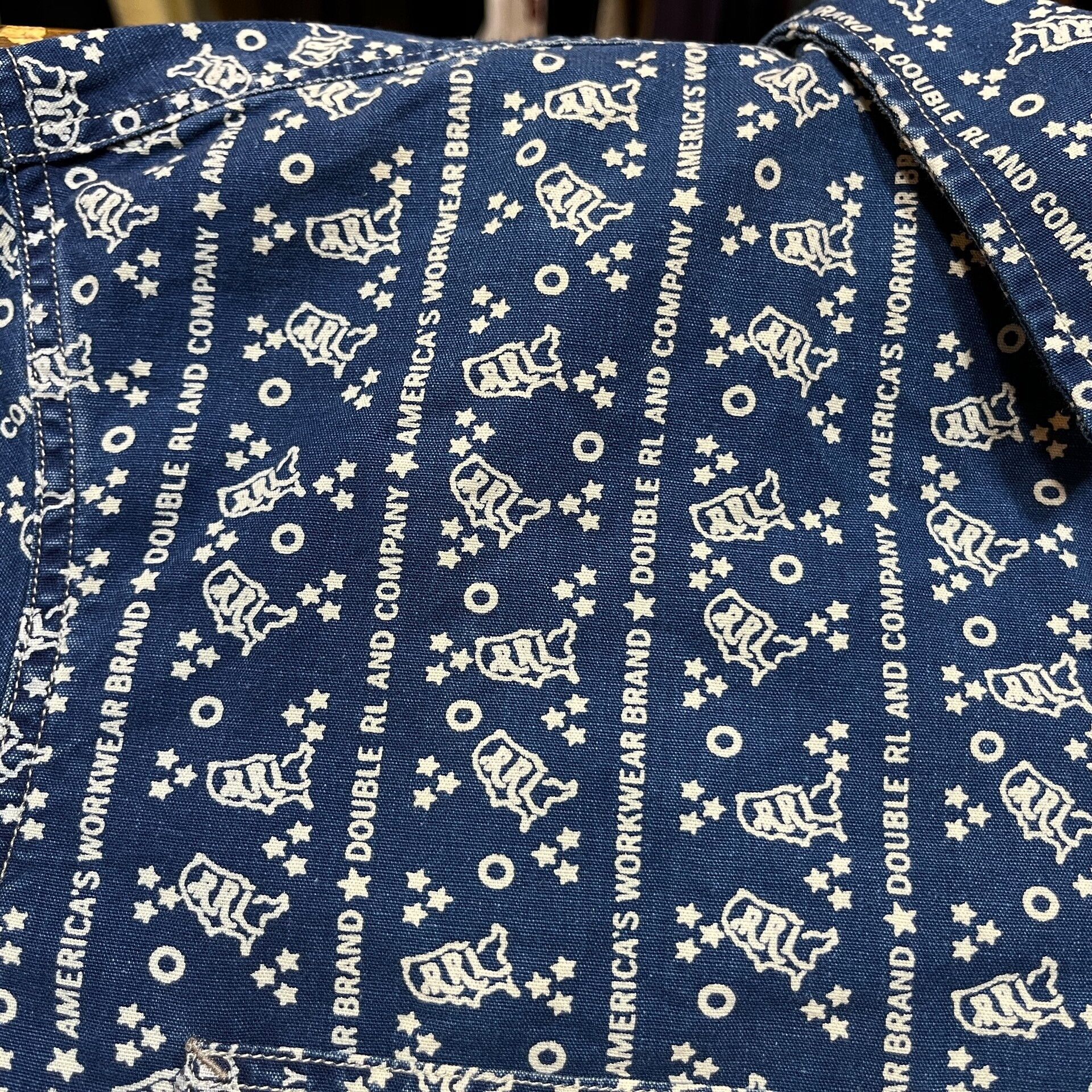 RRL Ralph Lauren RRL Blue Printed Logo Shirt Size US M / EU 48-50 / 2 - 7 Thumbnail