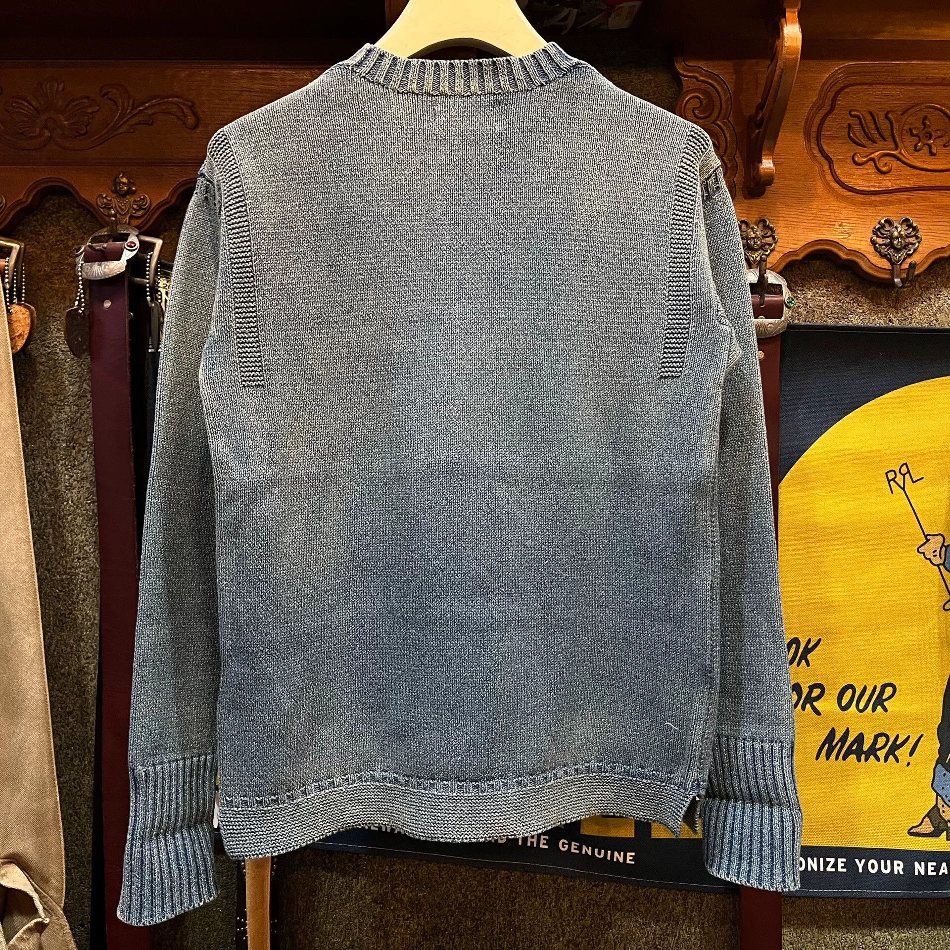 RRL Ralph Lauren RRL Sailor Blue Denim Sweater Size US S / EU 44-46 / 1 - 2 Thumbnail