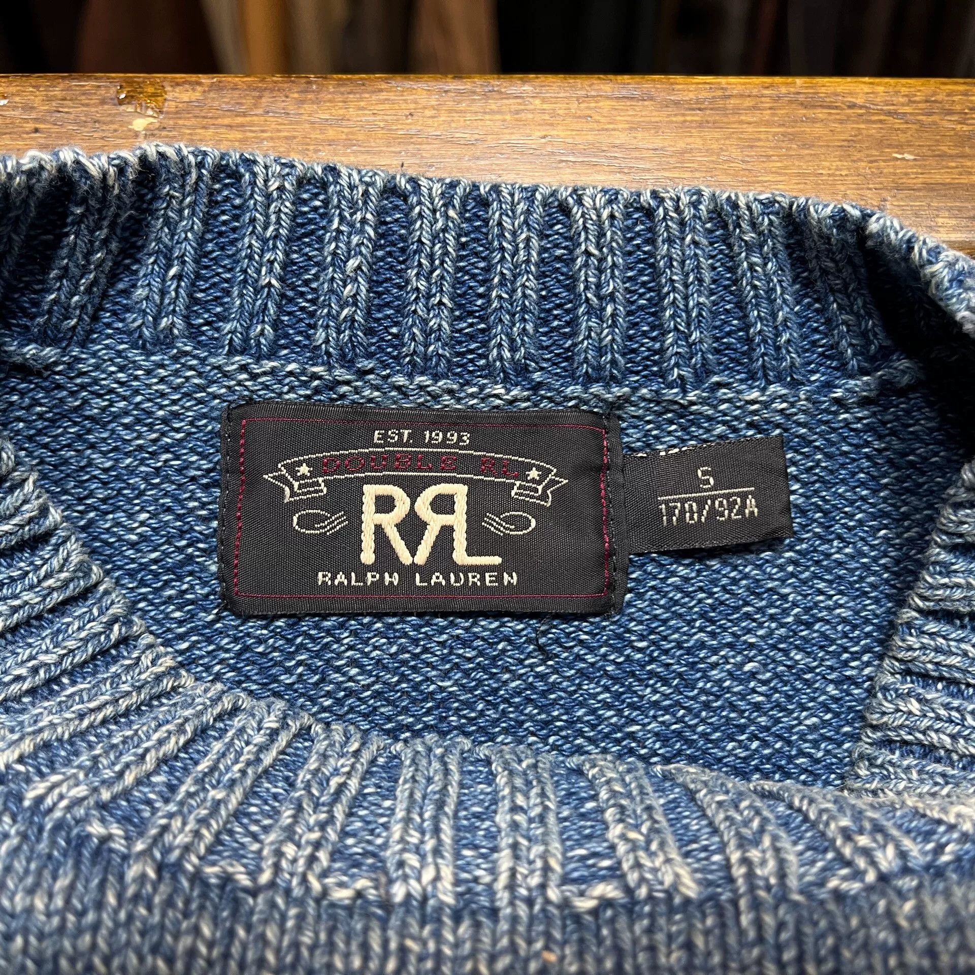 RRL Ralph Lauren RRL Sailor Blue Denim Sweater Size US S / EU 44-46 / 1 - 3 Thumbnail
