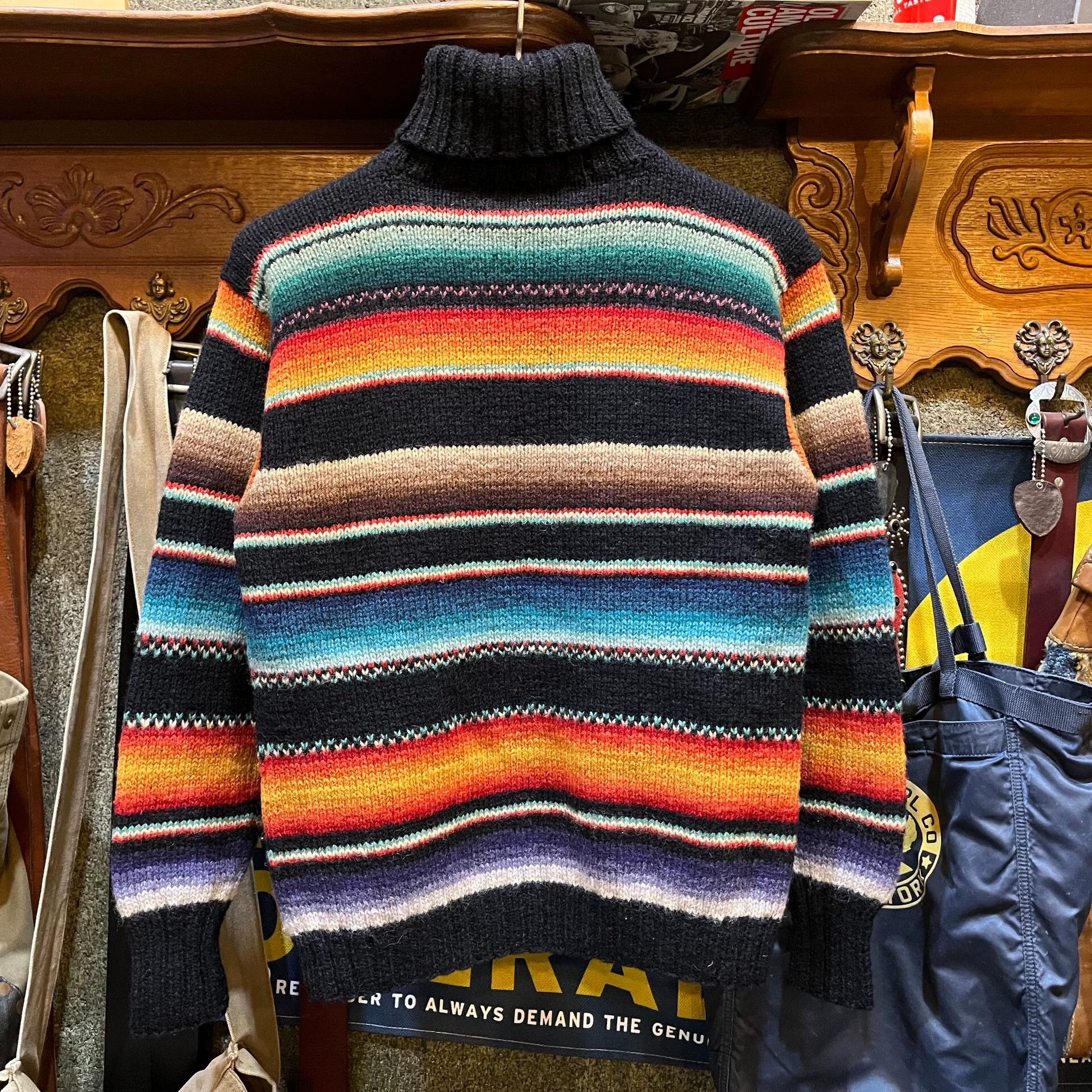 RRL Ralph Lauren Vintage Rainbow Turtleneck Sweater Size US M / EU 48-50 / 2 - 2 Thumbnail