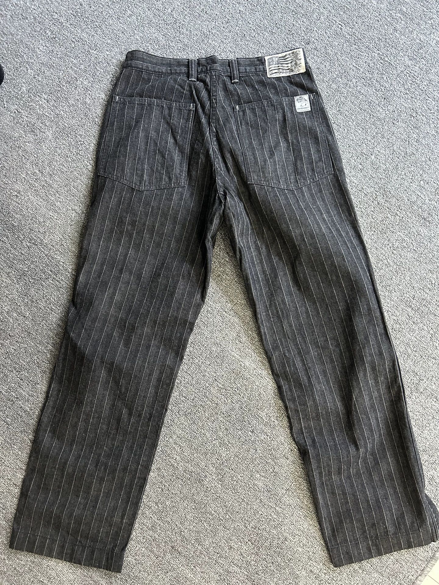 パンツ Distressed Double Knee Pants zx double knee washed faded wide Leg carpenter pants