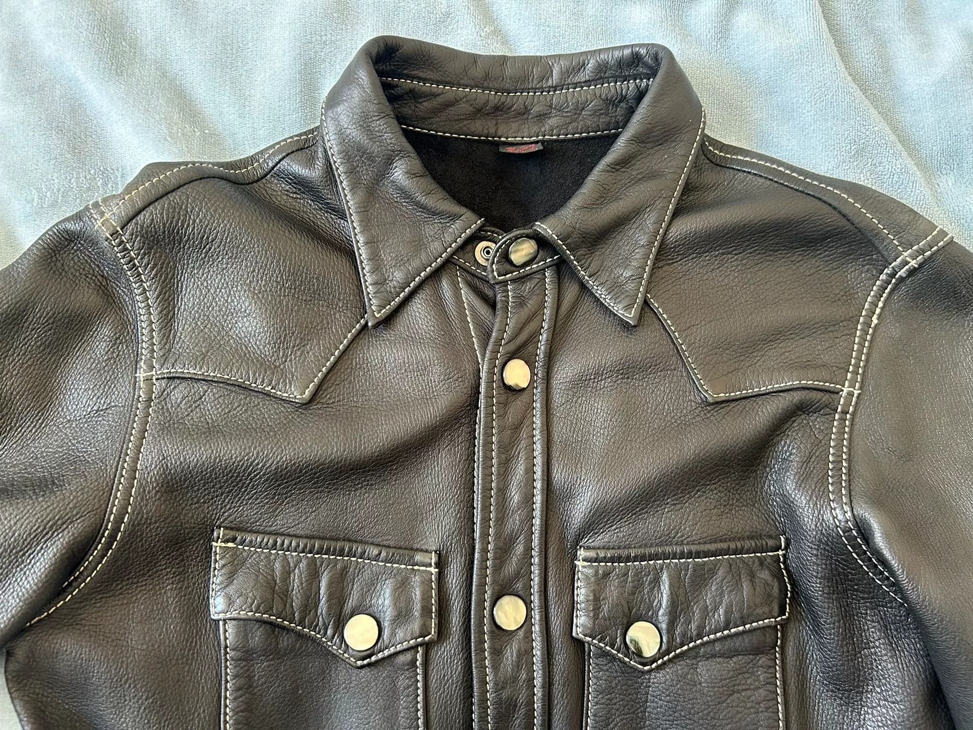 The Flat Head Soft Leather Western Style Shirt Size US S / EU 44-46 / 1 - 3 Thumbnail