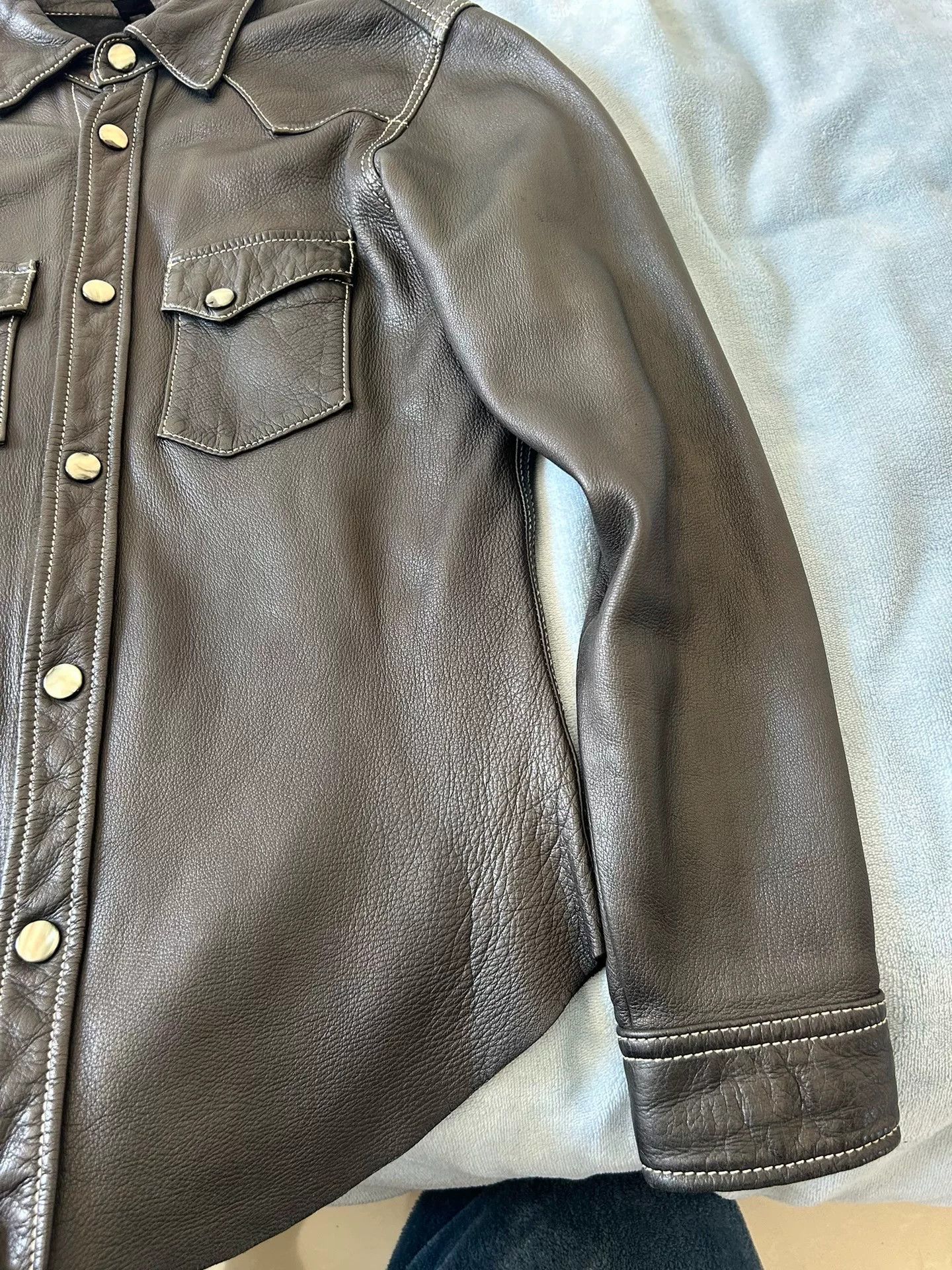 The Flat Head Soft Leather Western Style Shirt Size US S / EU 44-46 / 1 - 5 Thumbnail