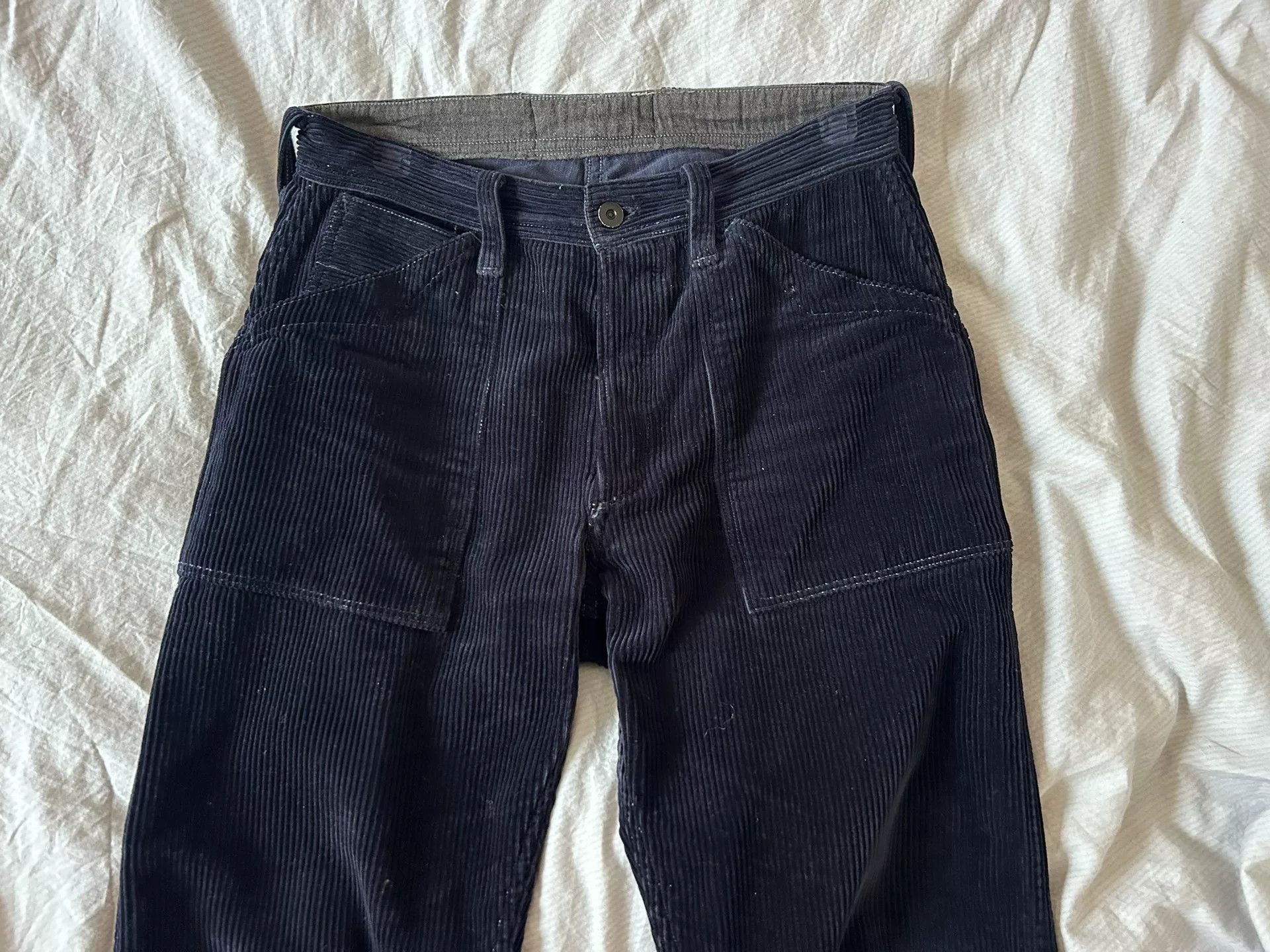 Freewheelers Blue Corduroy Mining Work Pants Size US 38 / EU 54 - 3 Thumbnail