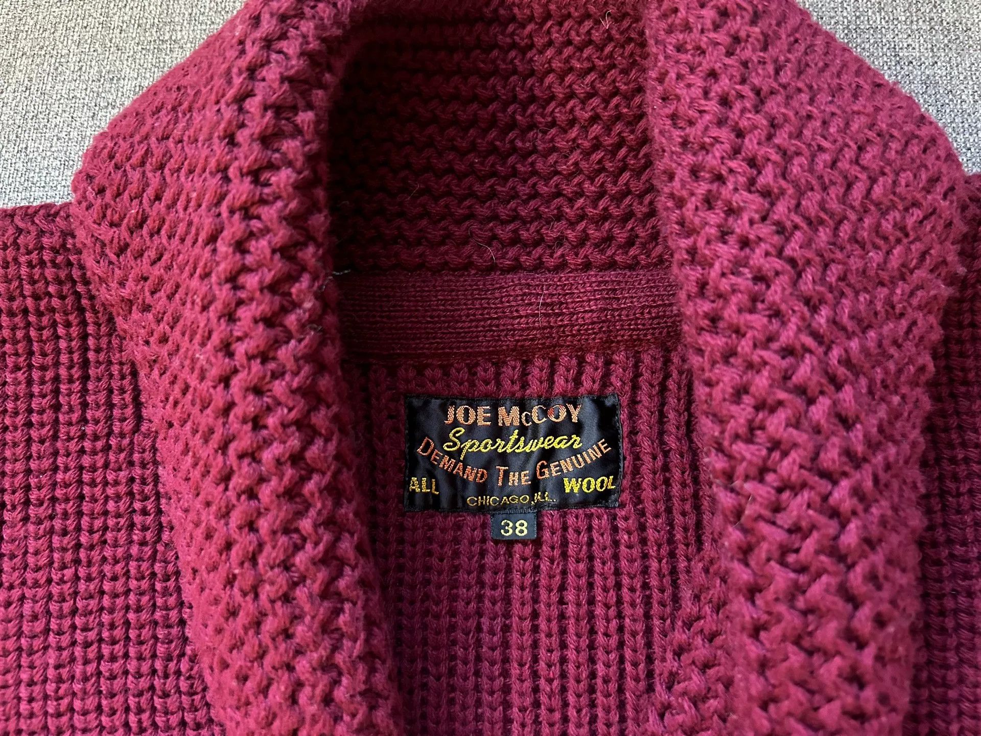 The Real McCoy's Joe McCoy Wool Sweater in Burgundy Size US M / EU 48-50 / 2 - 3 Thumbnail