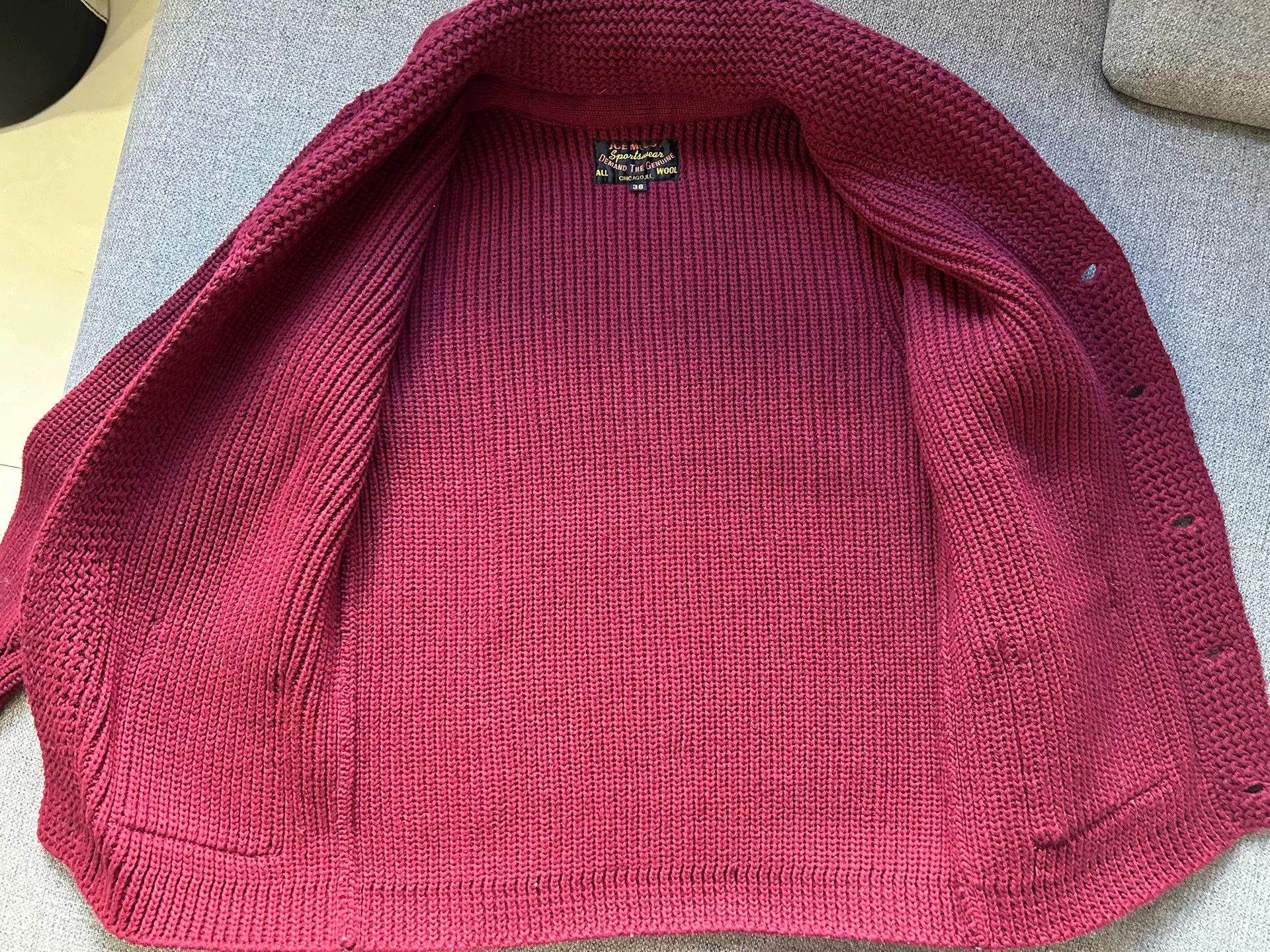 The Real McCoy's Joe McCoy Wool Sweater in Burgundy Size US M / EU 48-50 / 2 - 5 Thumbnail