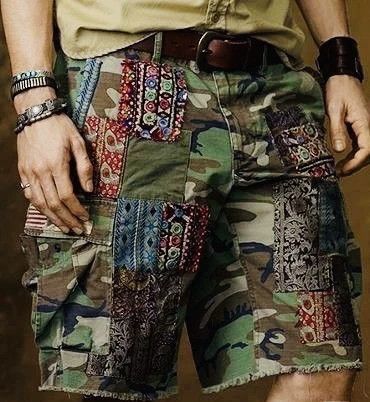RRL Ralph Lauren Ralph Lauren Camouflage Patchwork Shorts Size US 36 / EU 52 - 2 Thumbnail