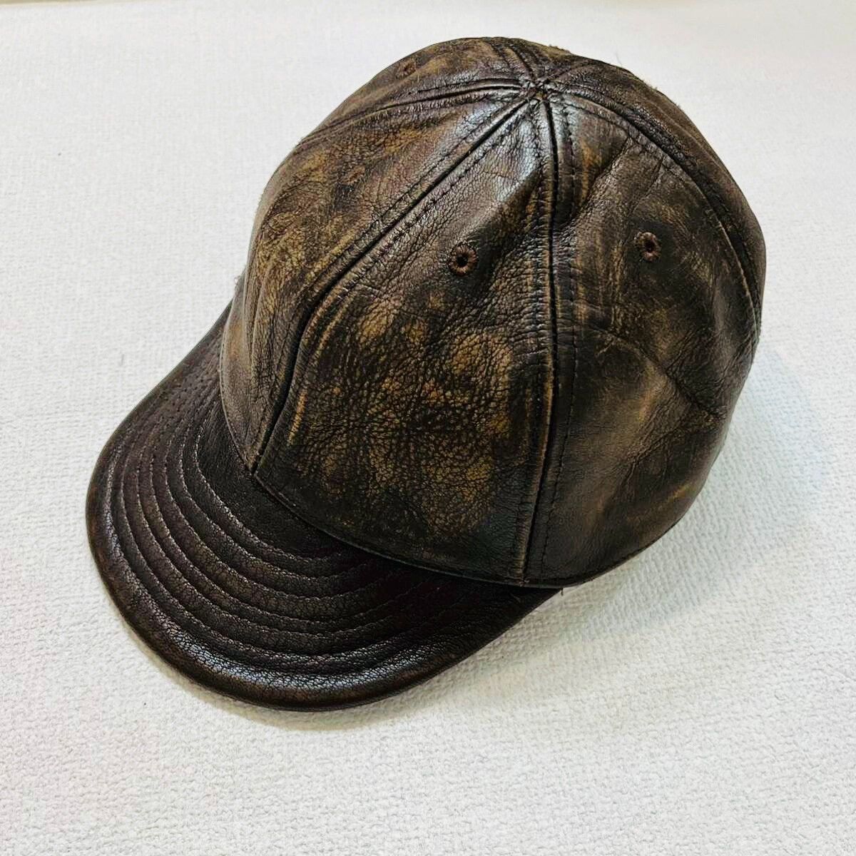 RRL Ralph Lauren Rare RRL Goat Leather Military Cap Size ONE SIZE - 4 Thumbnail