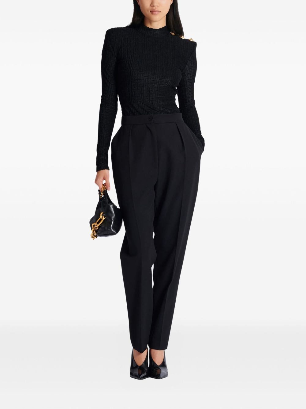 Balmain MONOGRAM HIGH-NECK TOP Size S / US 4 / IT 40 - 5 Thumbnail