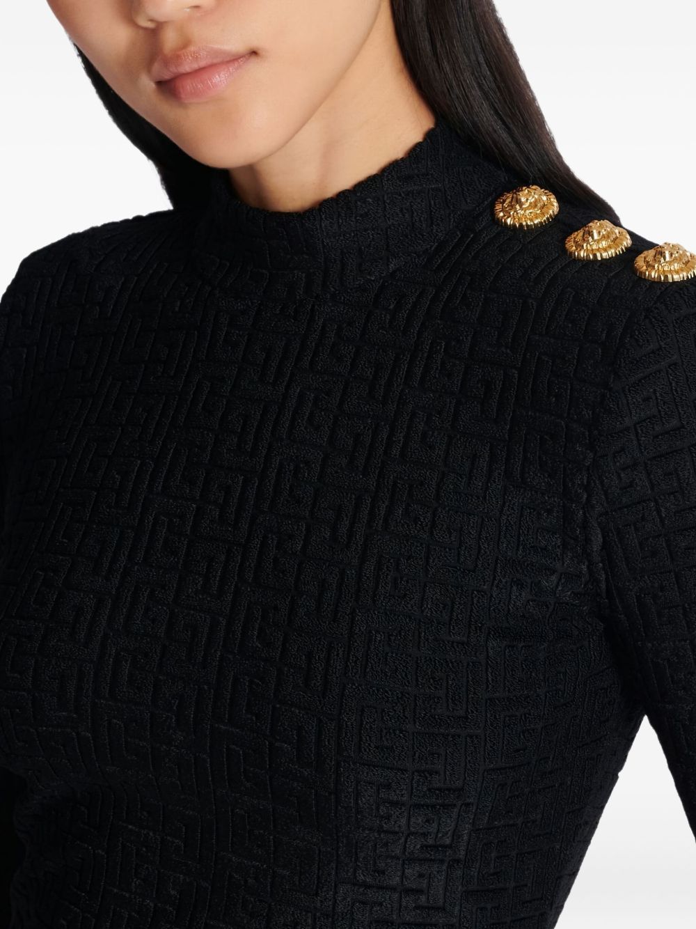 Balmain MONOGRAM HIGH-NECK TOP Size S / US 4 / IT 40 - 4 Thumbnail