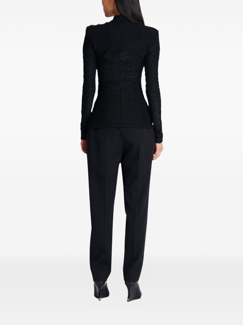 Balmain MONOGRAM HIGH-NECK TOP Size S / US 4 / IT 40 - 3 Thumbnail