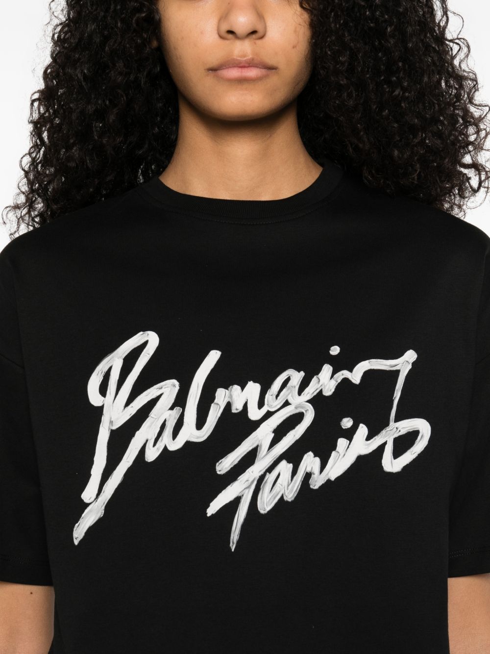 Balmain LOGO COTTON T-SHIRT Size M / US 6-8 / IT 42-44 - 2 Thumbnail