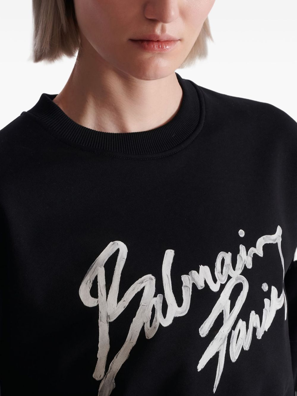 Balmain LOGO CROPPED SWEATSHIRT Size XS / US 0-2 / IT 36-38 - 4 Thumbnail