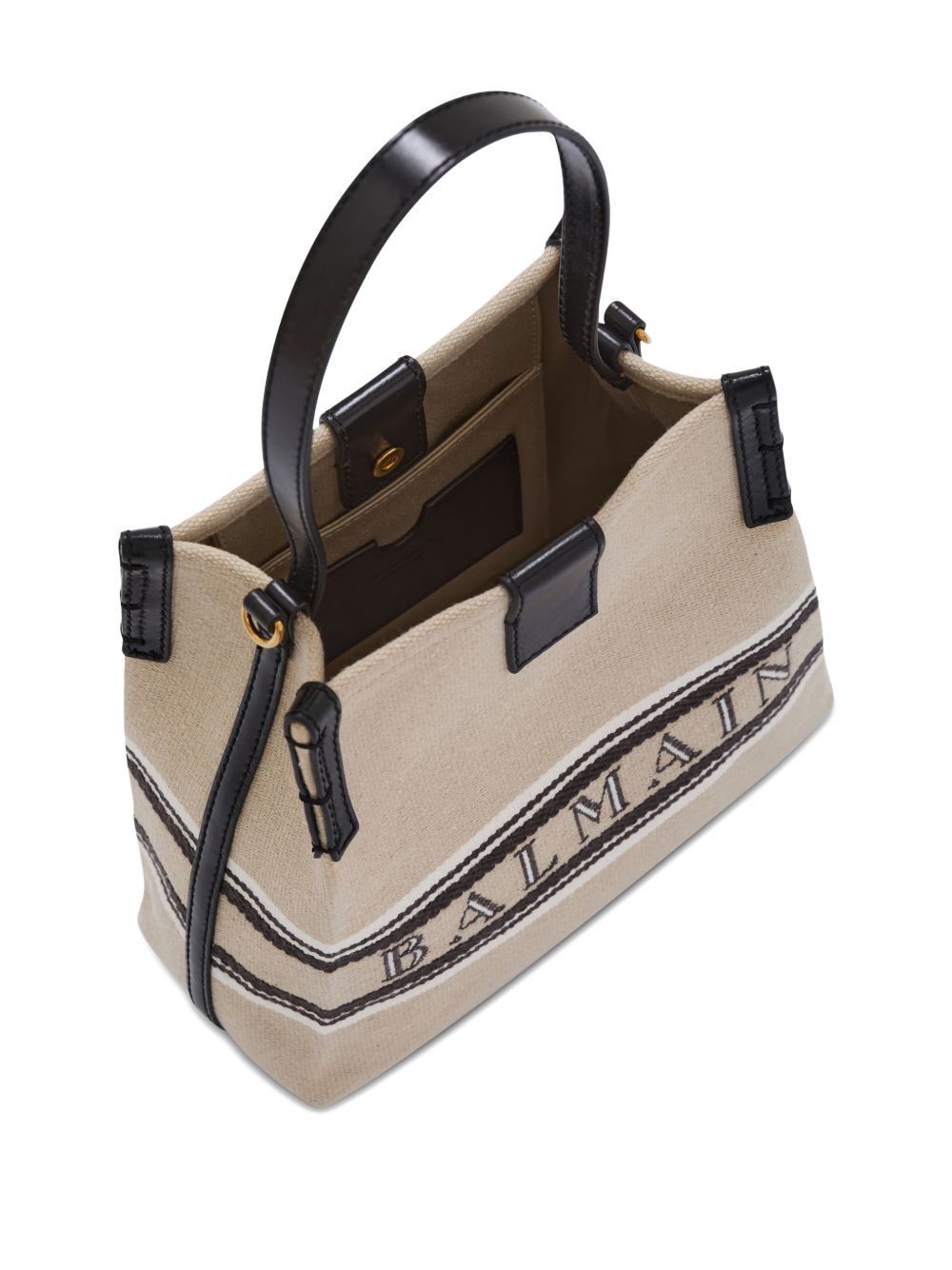Balmain RELEASE CANVAS AND LEATHER BUCKET BAG Size ONE SIZE - 3 Thumbnail