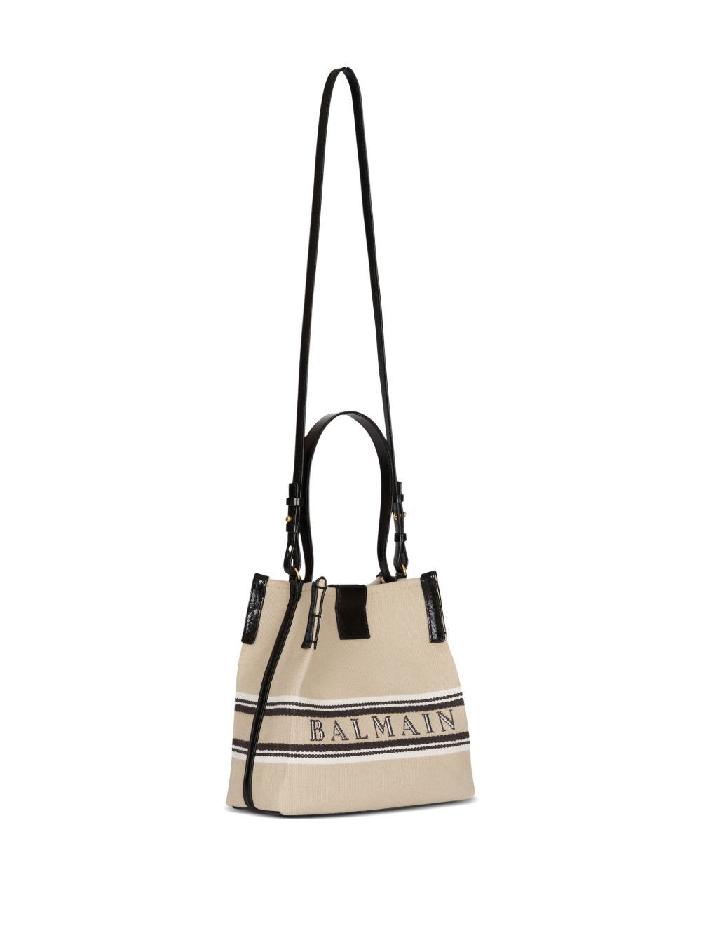 Balmain RELEASE CANVAS AND LEATHER BUCKET BAG Size ONE SIZE - 4 Thumbnail