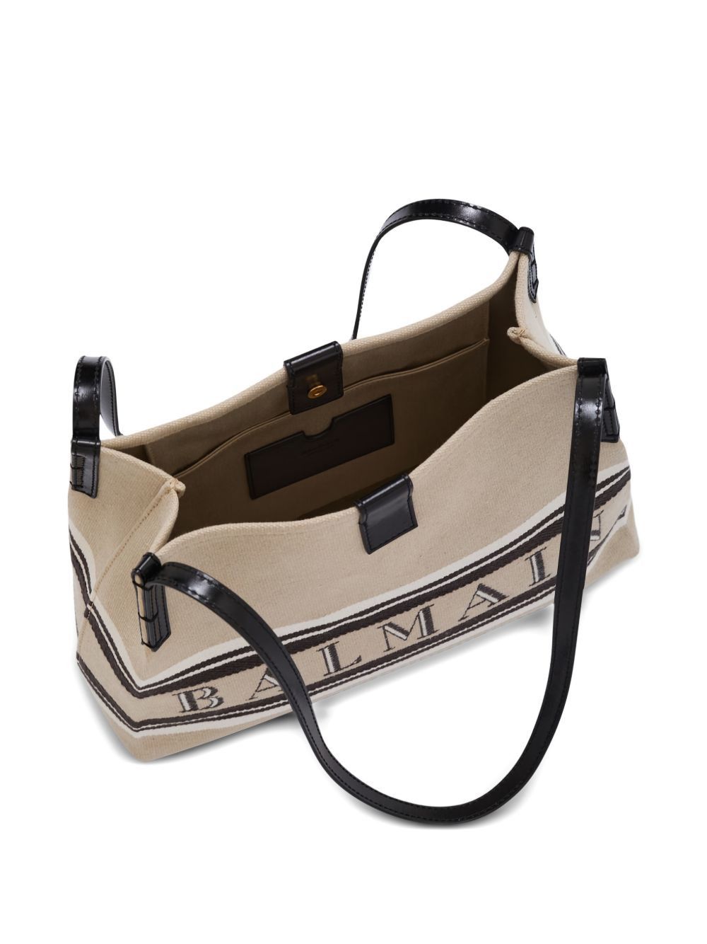 Balmain RELEASE SMALL CANVAS AND LEATHER TOTE Size ONE SIZE - 2 Thumbnail