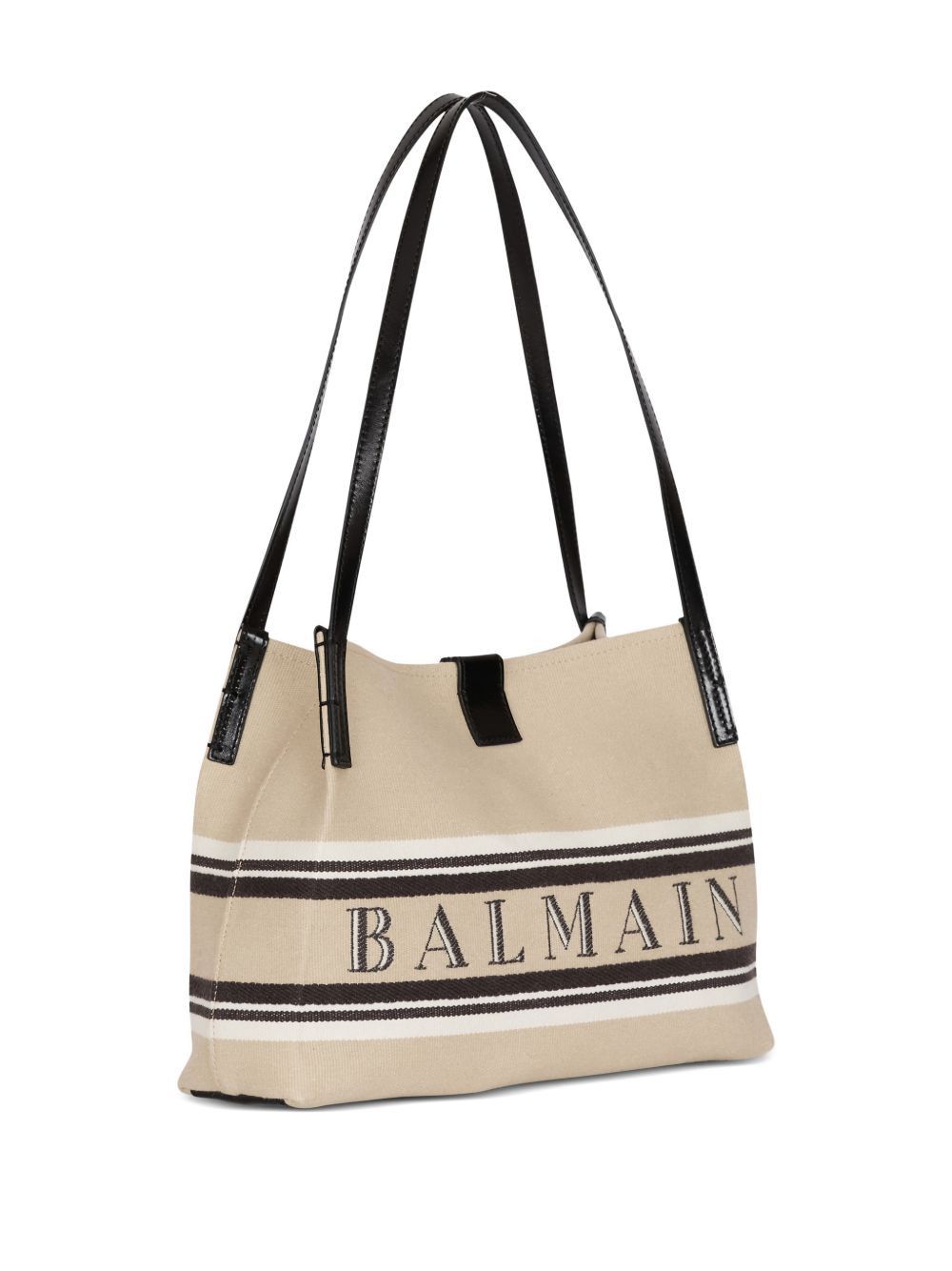 Balmain RELEASE SMALL CANVAS AND LEATHER TOTE Size ONE SIZE - 4 Thumbnail