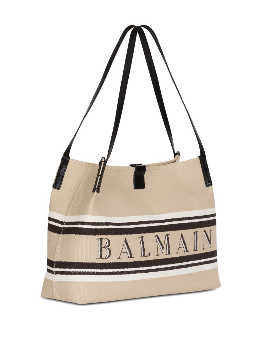 Balmain RELEASE CANVAD AND LEATHER MEDIUM TOTE Size ONE SIZE - 3 Thumbnail