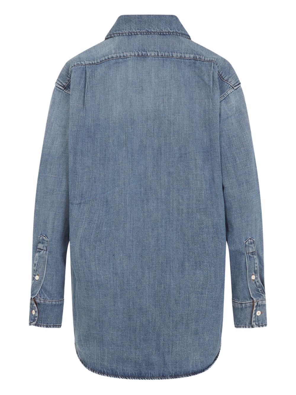 Miu Miu SUEDE AND DENIM SHIRT Size S / US 4 / IT 40 - 3 Thumbnail