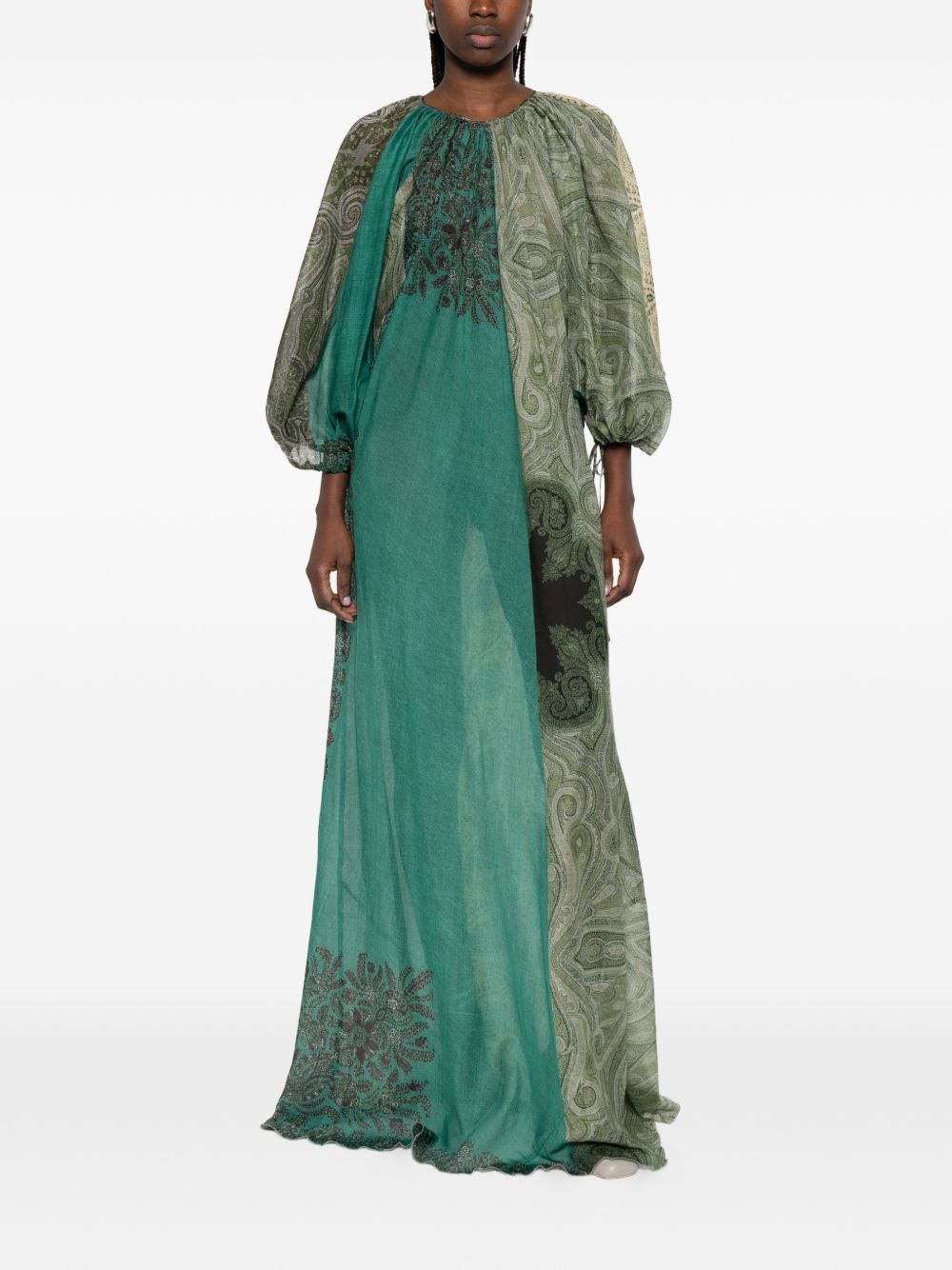 Pierre-Louis Mascia SILK AND COTTON BLEND LONG DRESS Size M / US 6-8 / IT 42-44 - 3 Thumbnail