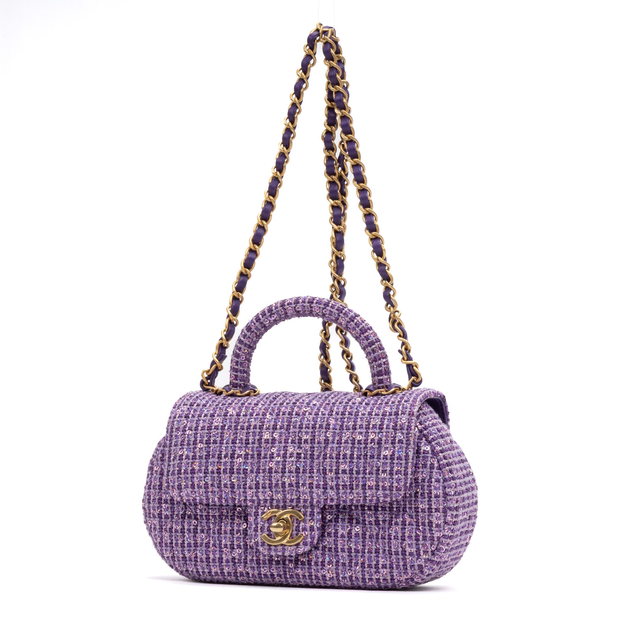 Chanel Rare Top Handle Tweed Flap Size ONE SIZE - 2 Thumbnail