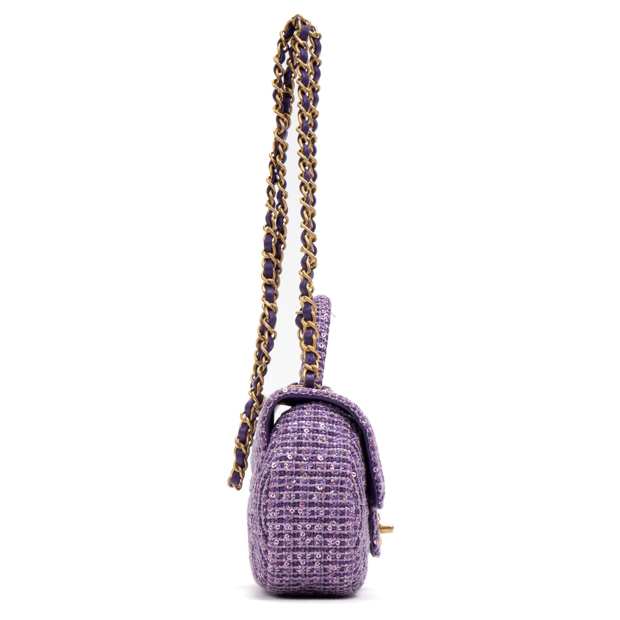 Chanel Rare Top Handle Tweed Flap Size ONE SIZE - 4 Thumbnail