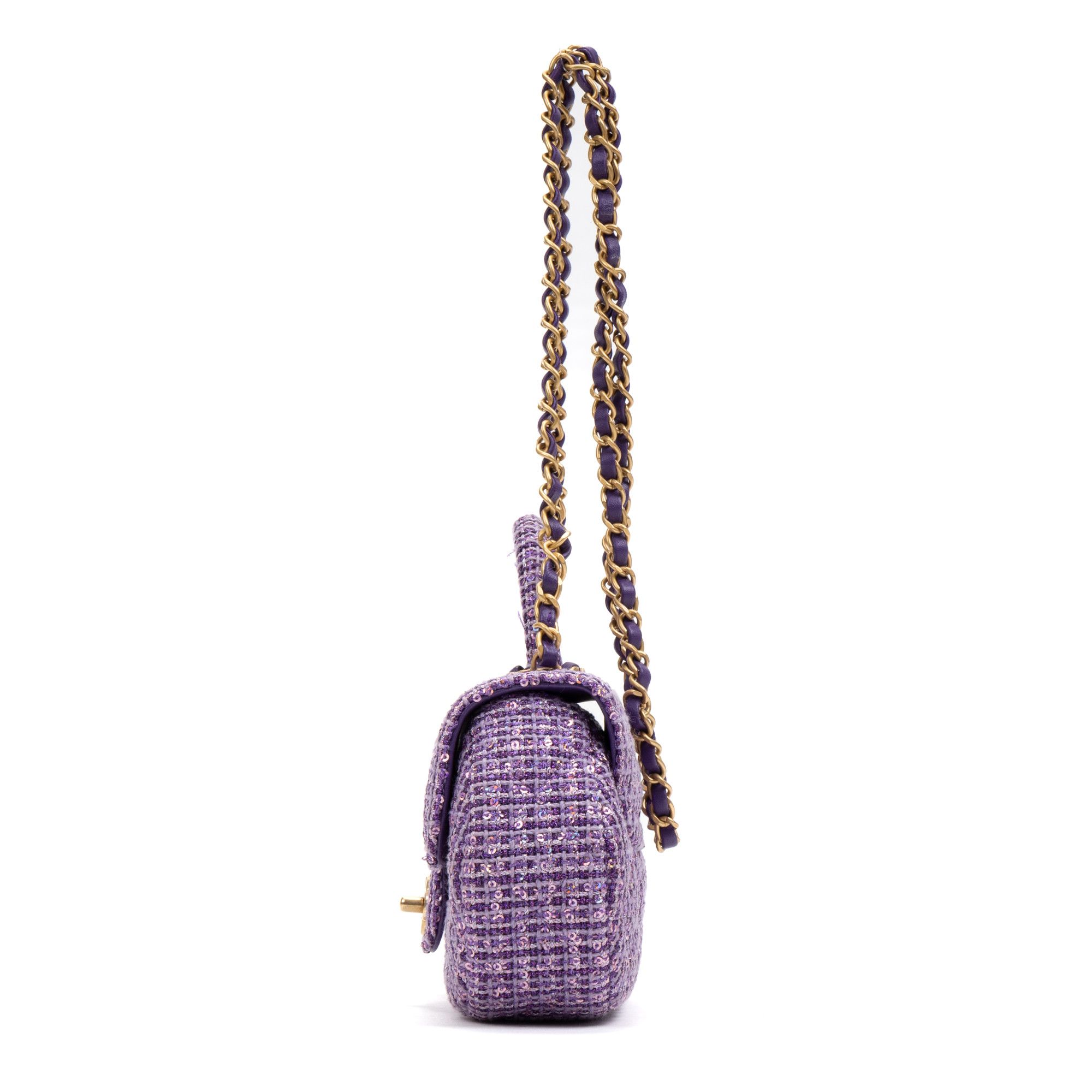 Chanel Rare Top Handle Tweed Flap Size ONE SIZE - 5 Thumbnail
