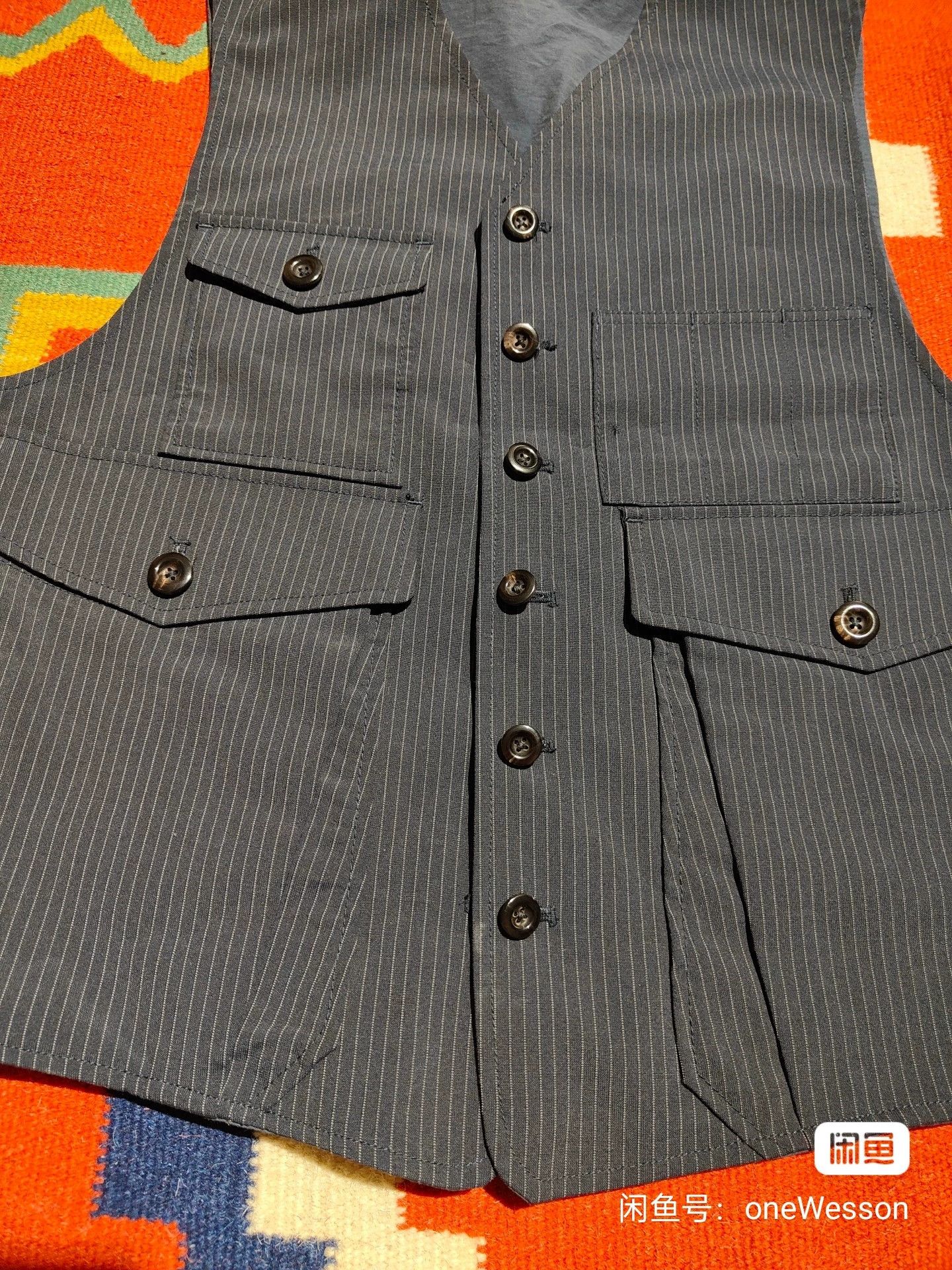 RRL Ralph Lauren Reversible Striped Work Vest for Men Size US M / EU 48-50 / 2 - 3 Thumbnail