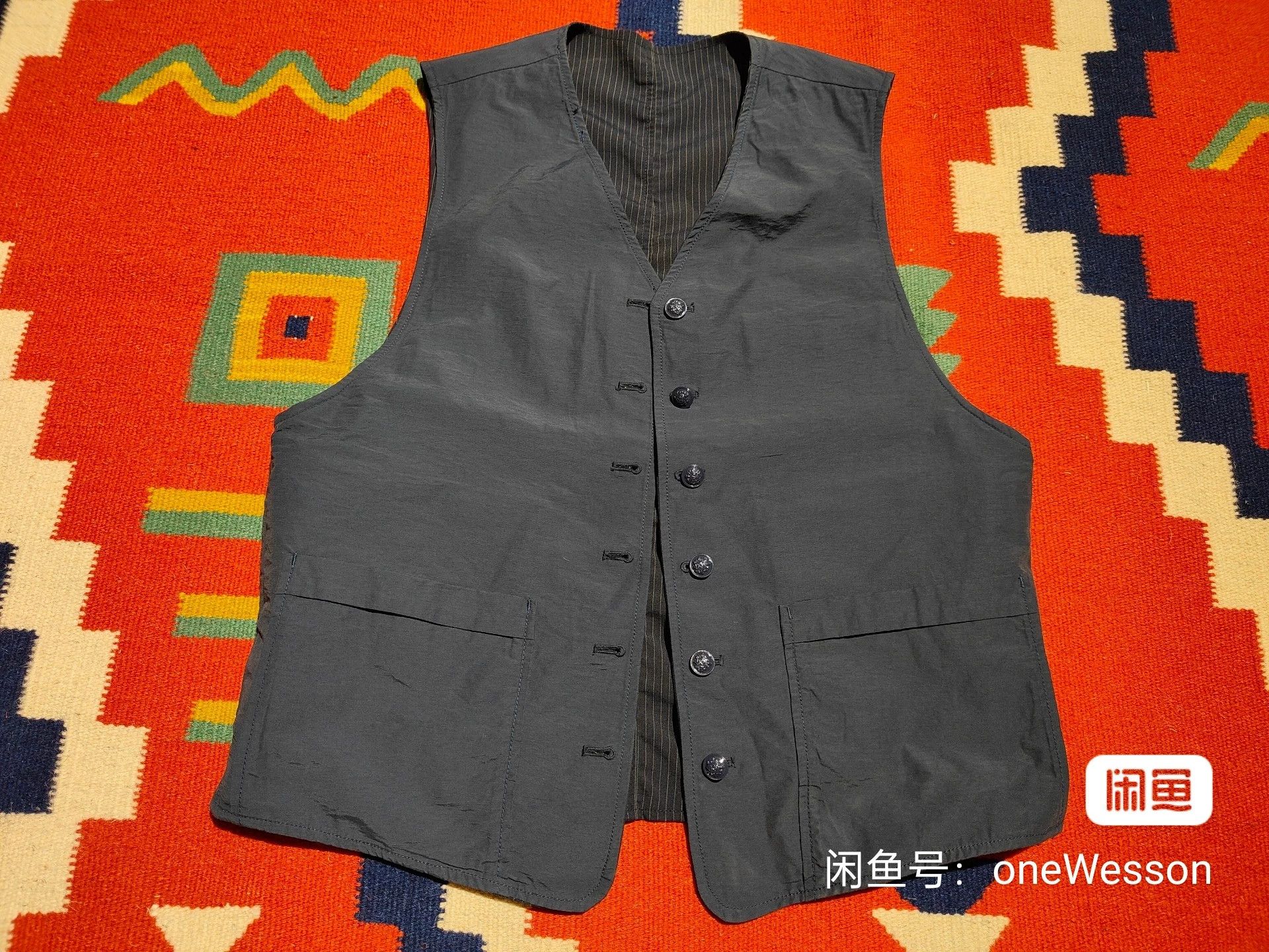 RRL Ralph Lauren Reversible Striped Work Vest for Men Size US M / EU 48-50 / 2 - 6 Thumbnail