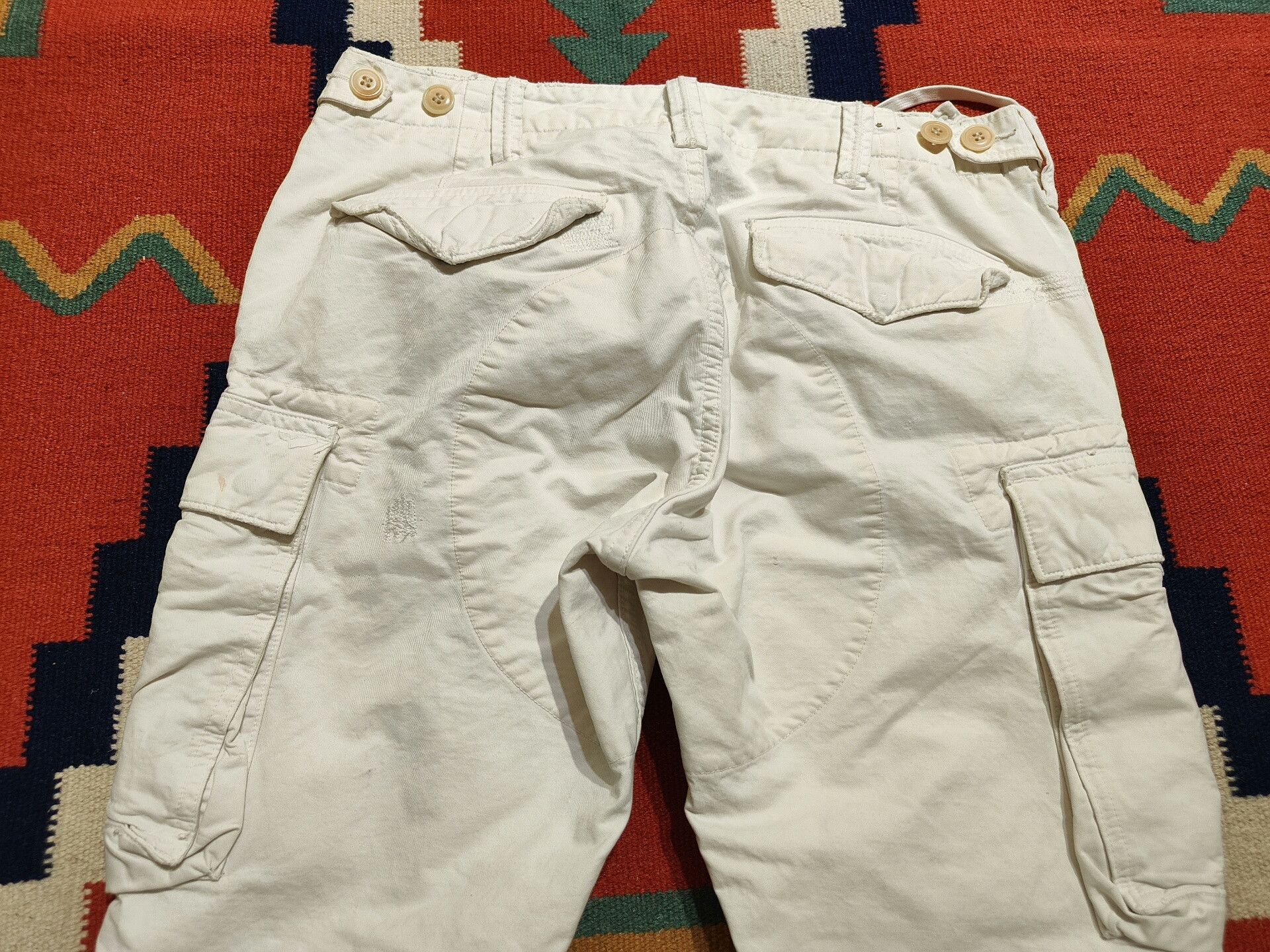 RRL Ralph Lauren RRL Vintage Style White Cargo Pants Size US 32 / EU 48 - 5 Thumbnail