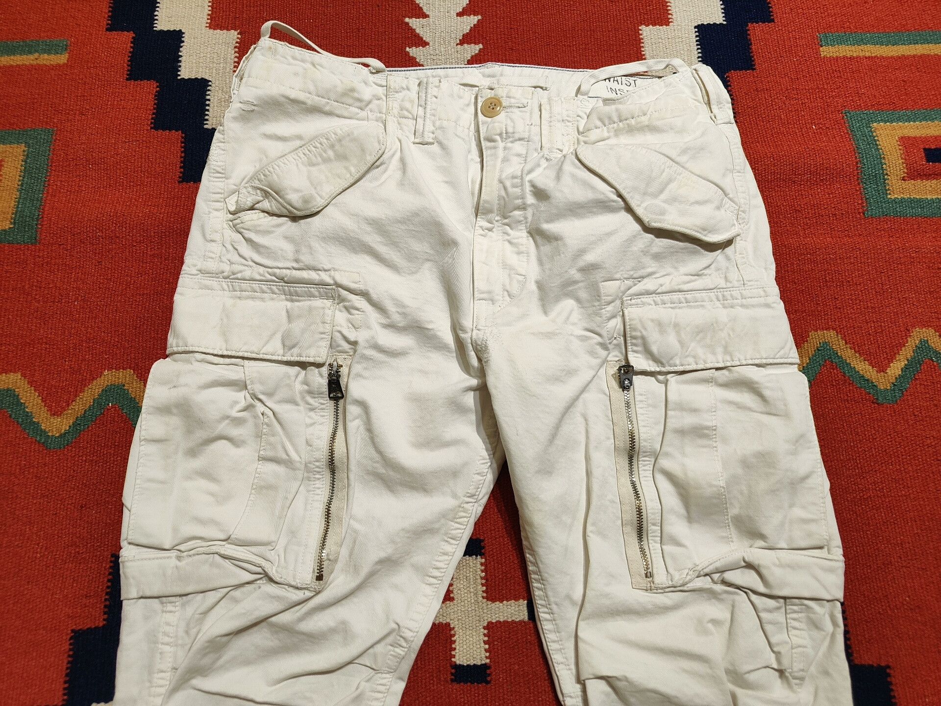 RRL Ralph Lauren RRL Vintage Style White Cargo Pants Size US 32 / EU 48 - 6 Thumbnail